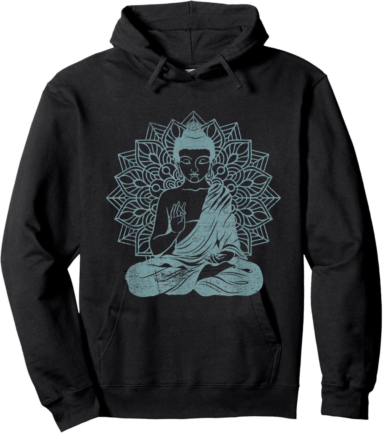 Buddha Blue Buddhism Zen Buddhist Spiritual Meditation Yoga Hoodie - Hoodie | Black
