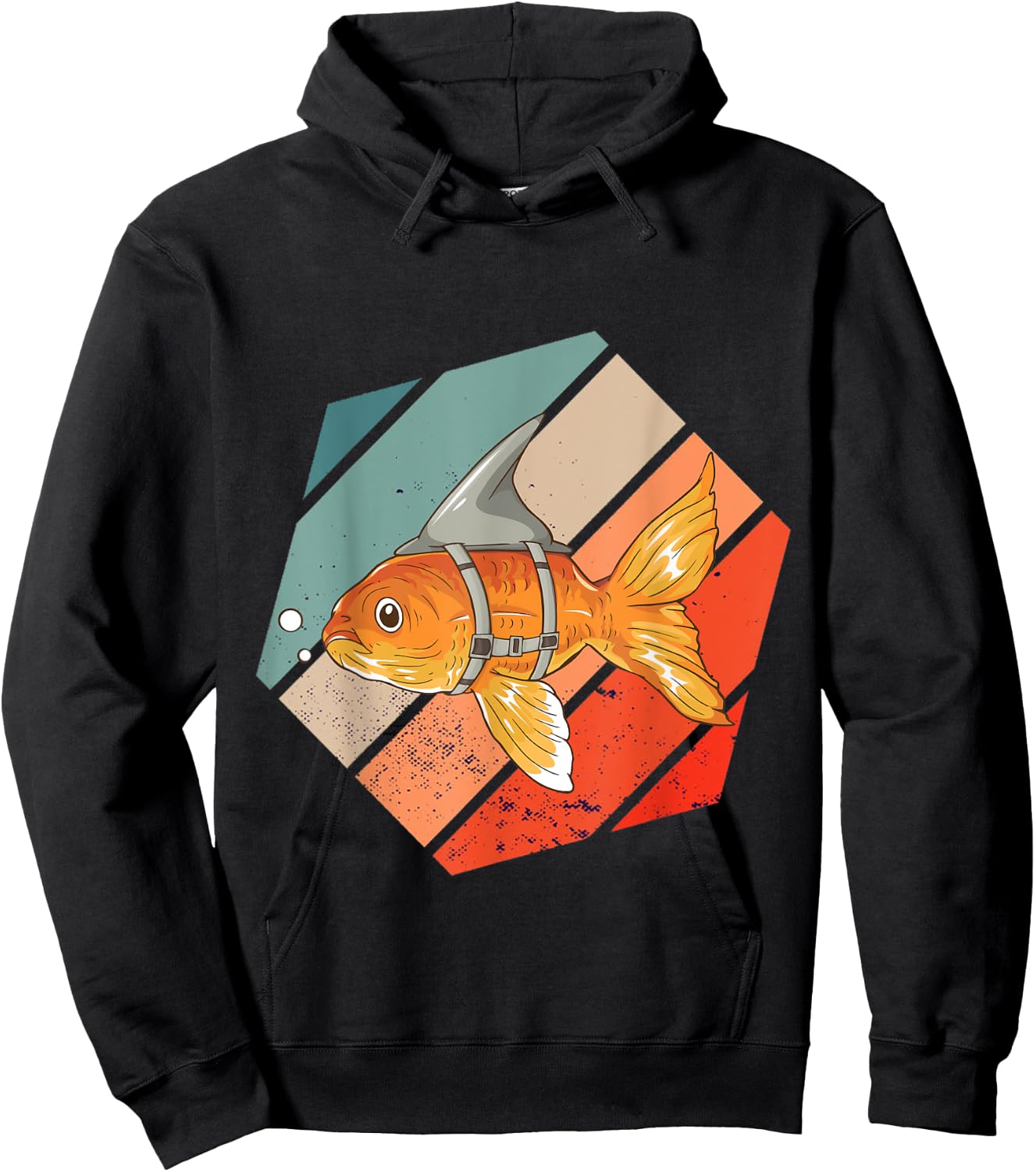 Shark Goldfish Motivational Fish Dream Big Playful Bold Hoodie - Hoodie | Black