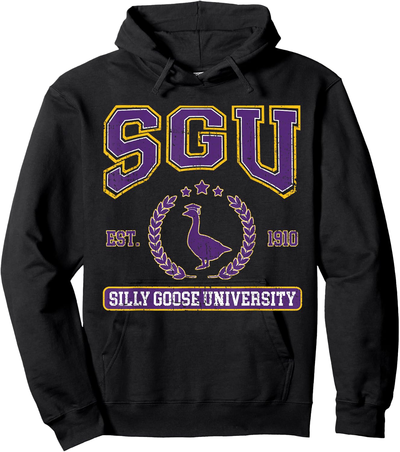 Silly Goose University Funny Silly Goose On The Loose Hoodie - Hoodie | Black