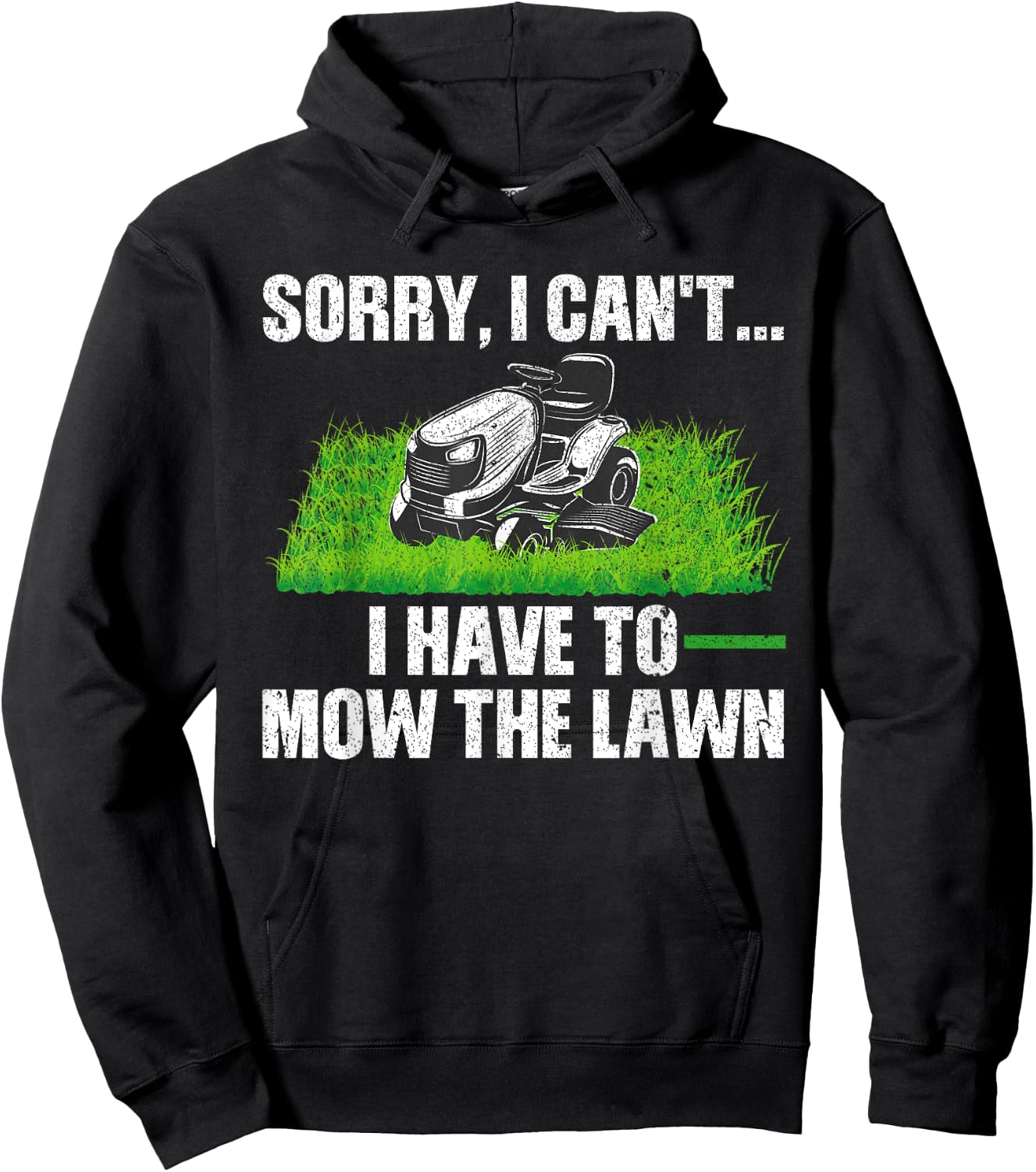Lawn Mower Gift Landscaper Accessories & Stuff Funny Lawn Mowing Design Women -Adults, -Kids Black Short Sleeve Hoodie - Hoodie | Black