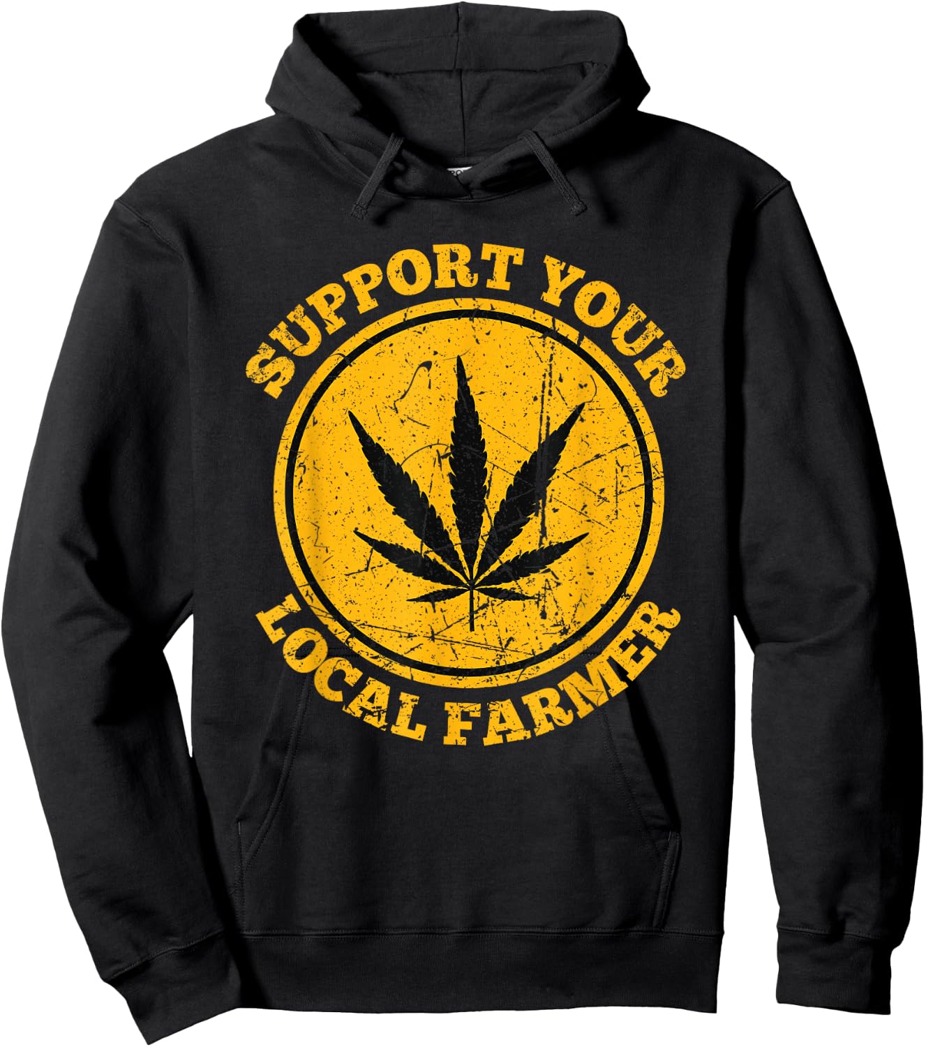 Retro Marijuana Support Your Local Farmer Cannabis Weed 2023 Hoodie - Hoodie | Black