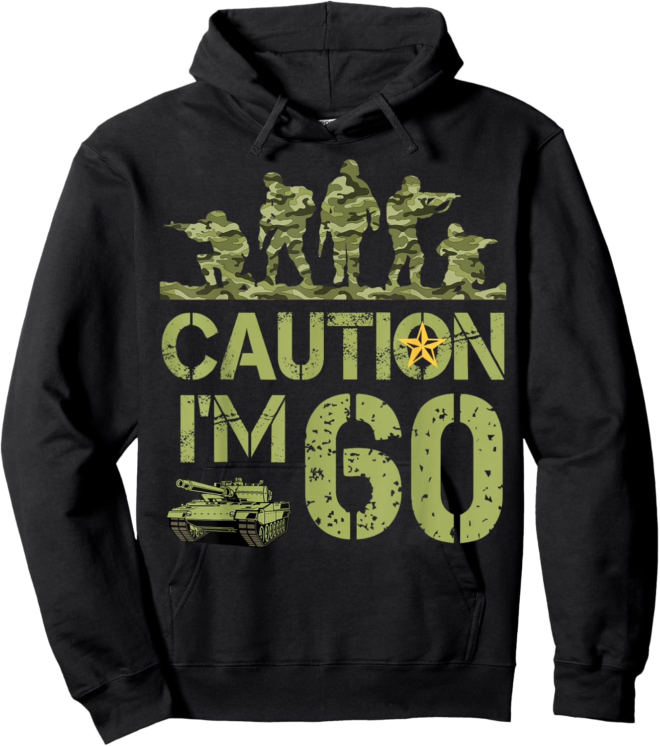 60th Birthday Military I'm 60 Year Old Camo Birthday 60 Hoodie - Hoodie | Black