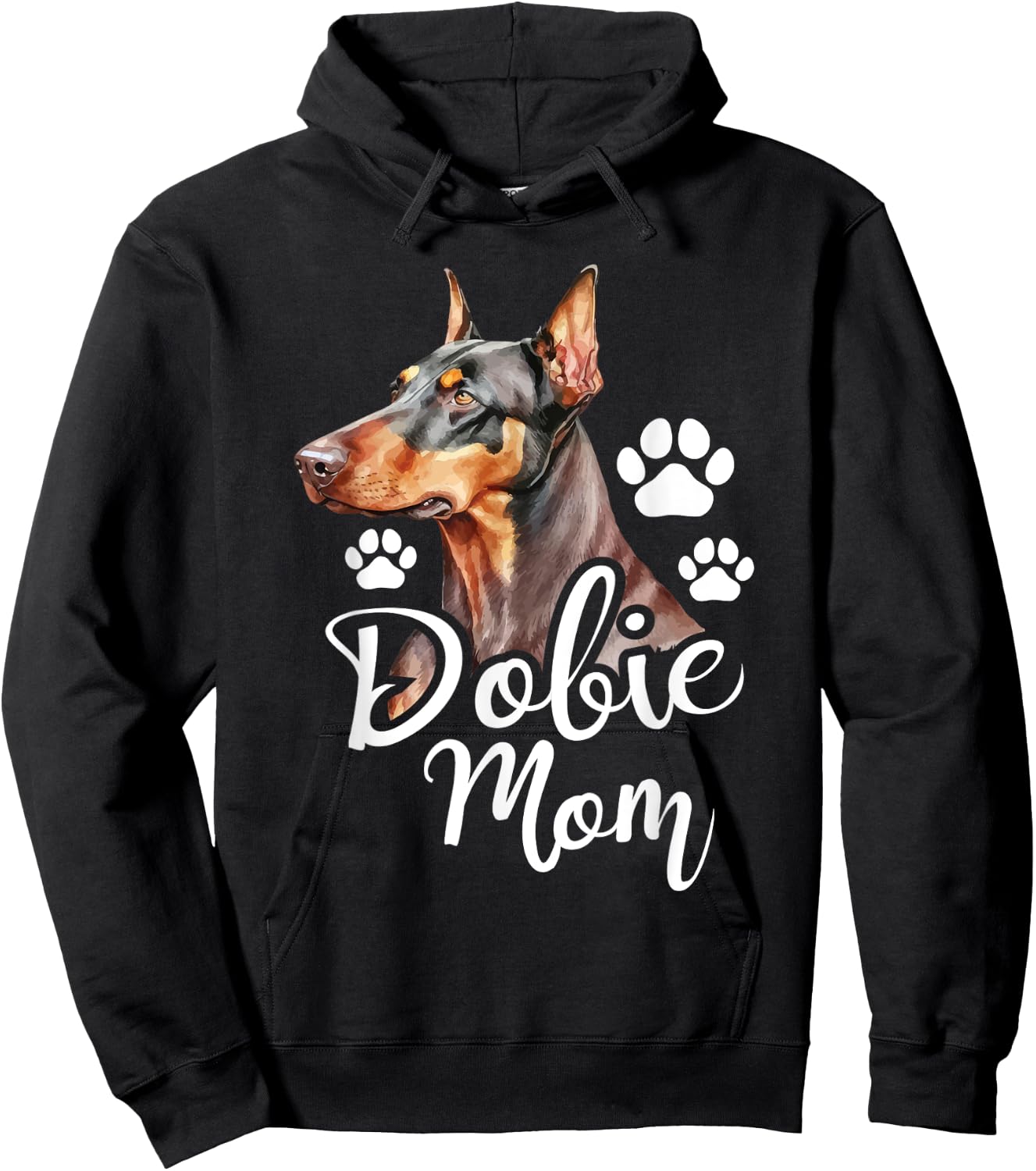 Dobie Mom - Doberman Pinscher Dog Trainer Pet Canine Lover Hoodie - Hoodie | Black