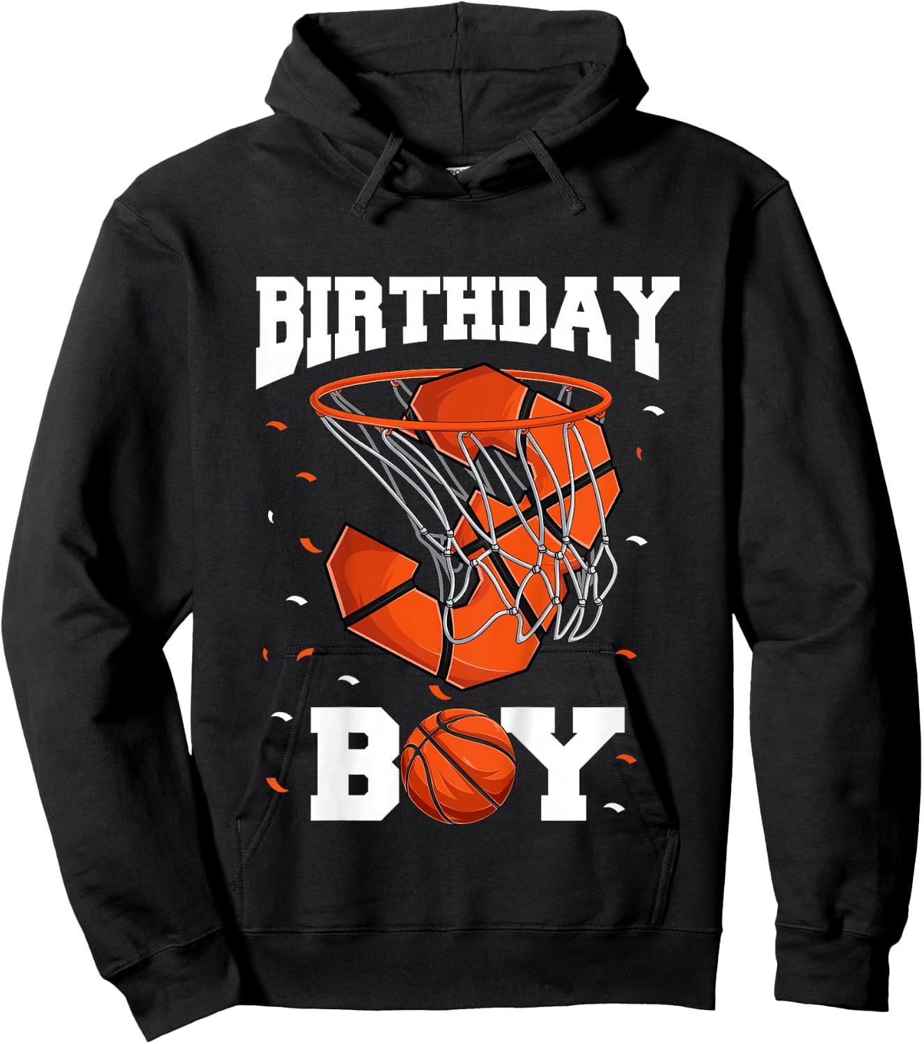 Kids 3rd Birthday Basketball Shirt Kids, Boys 3 Year Old Hoodie - Hoodie | Black
