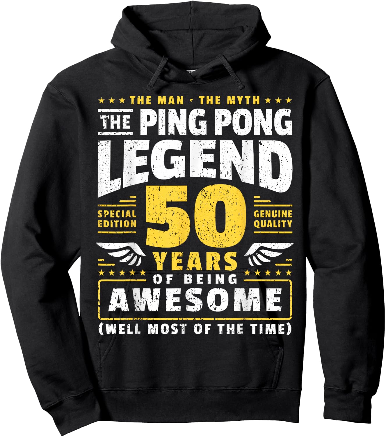50th Birthday Ping Pong Player 50 Years Old Table Tennis Hoodie - Hoodie | Black