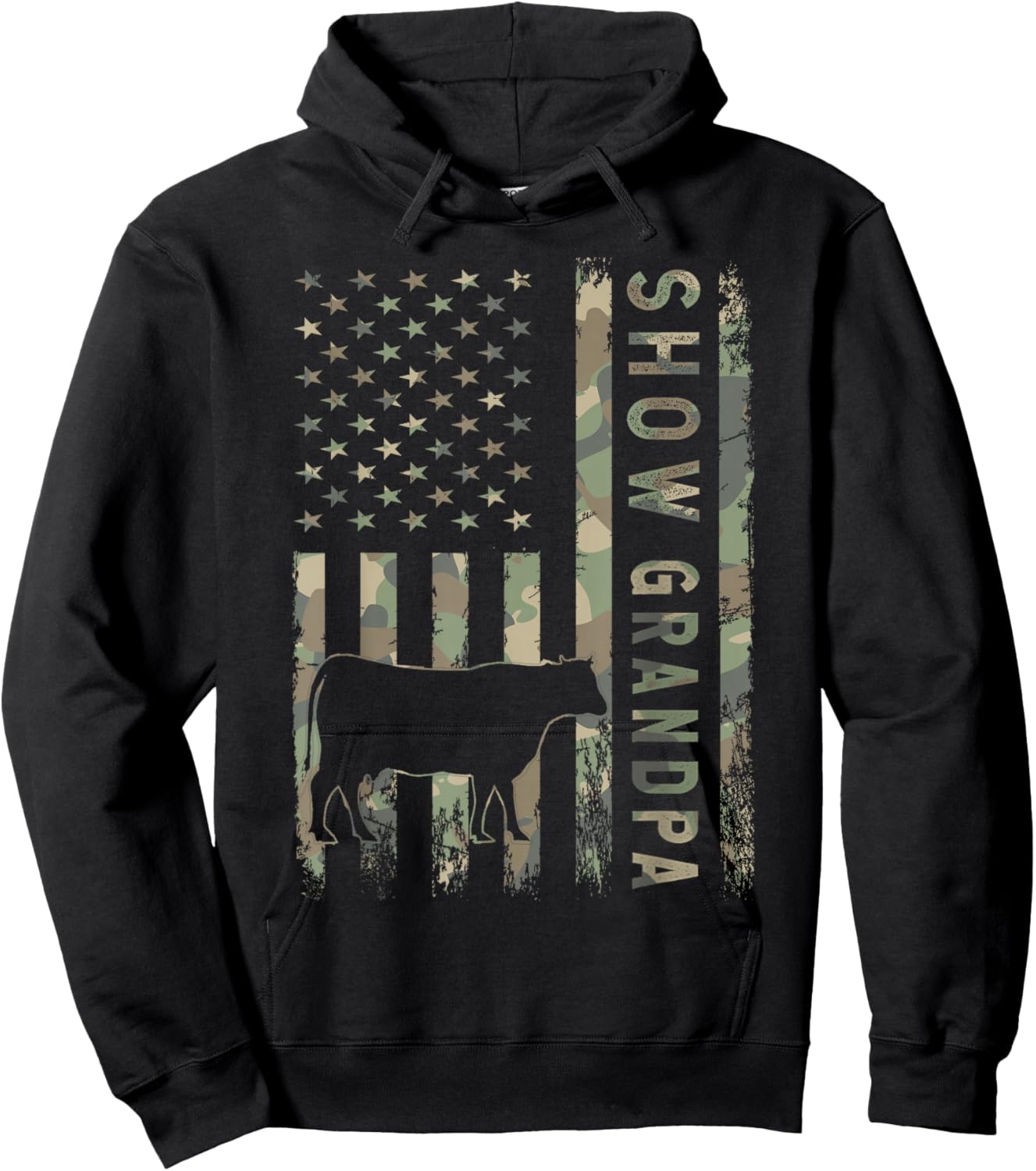 Livestock Show Steer Show Grandpa Hoodie - Hoodie | Black