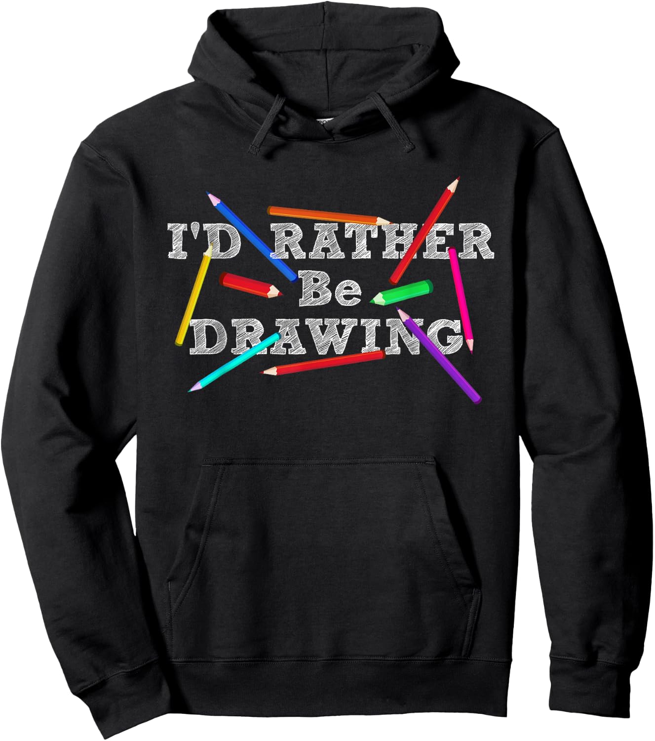 I'd Rather Be Drawing - Artist Art Teacher Sketching Lover Women Girls Kids Hoodie - Hoodie | Black