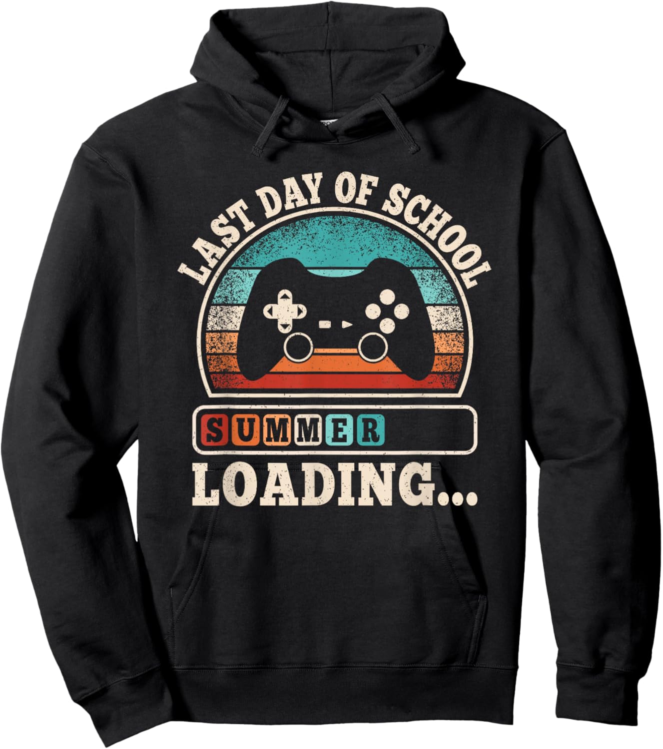 Funny Last Day Of School Gaming Teacher Student Boys Kids Hoodie - Hoodie | Black
