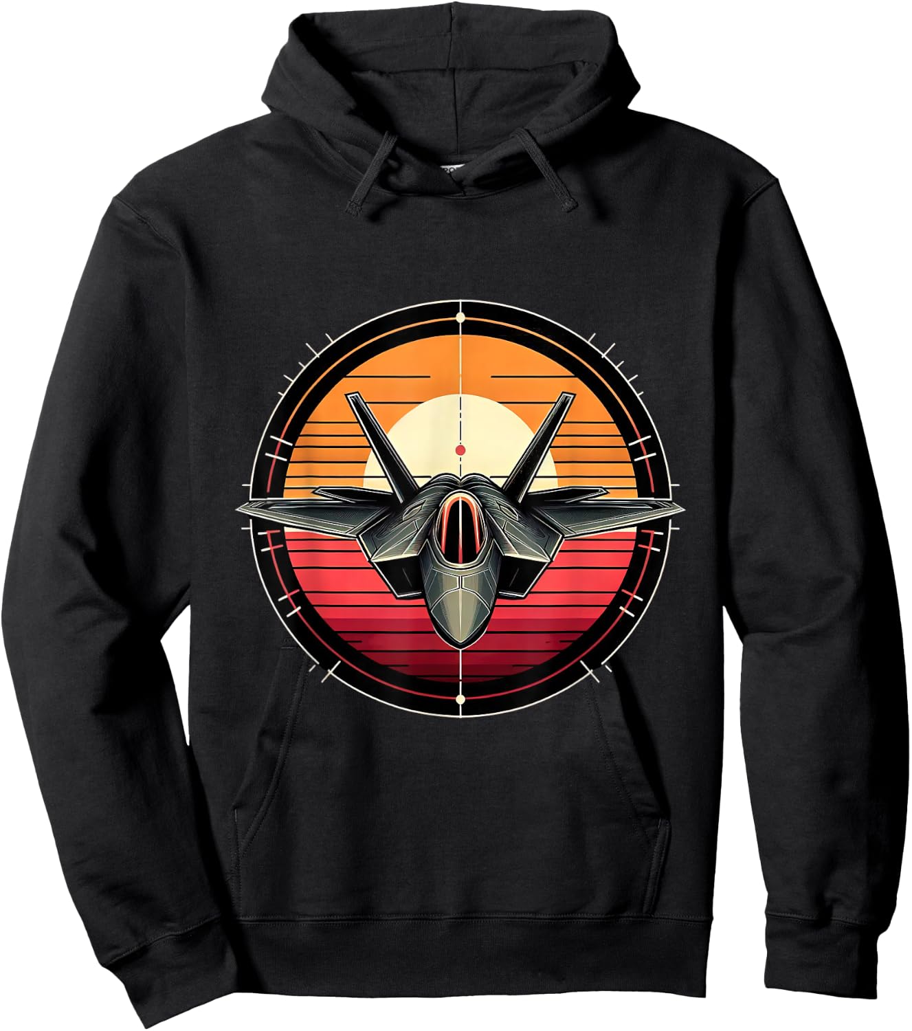 F-22 Raptor Fighter Jet Silhouette Sunset Military Aviation Hoodie - Hoodie | Black