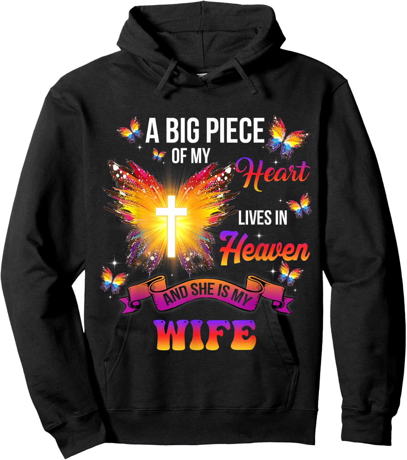 I Have An Angel In Heaven, Mom I Call Her My Wife Memorial Hoodie - Hoodie | Black