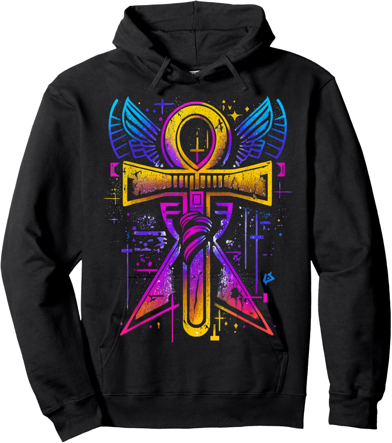 Ankh Symbol Ancient Egyptian Key Of Life Egypt Hieroglyphic Hoodie - Hoodie | Black