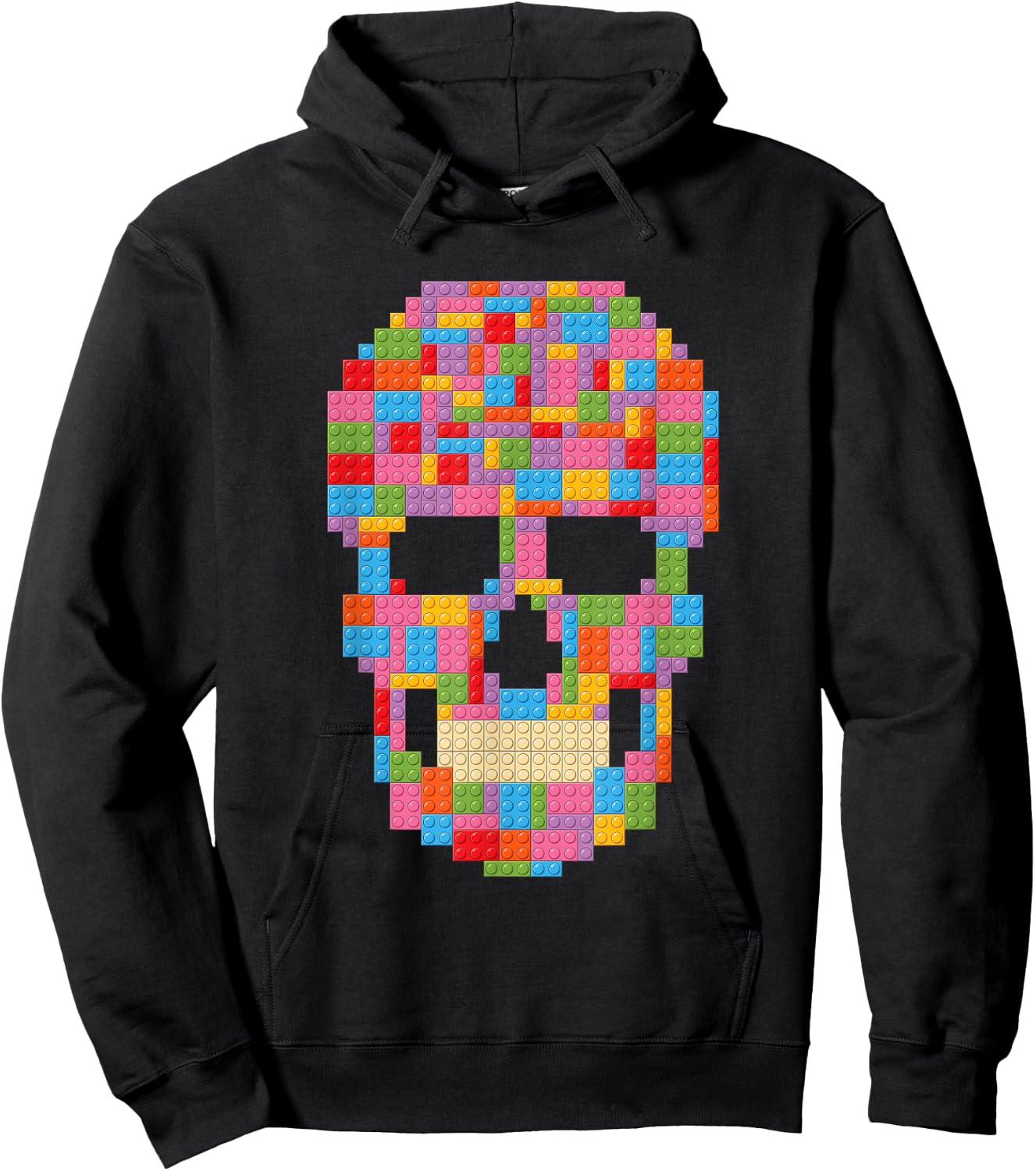 Skull Block Builder Bricks Halloween Skeleton Master Builder Hoodie - Hoodie | Black