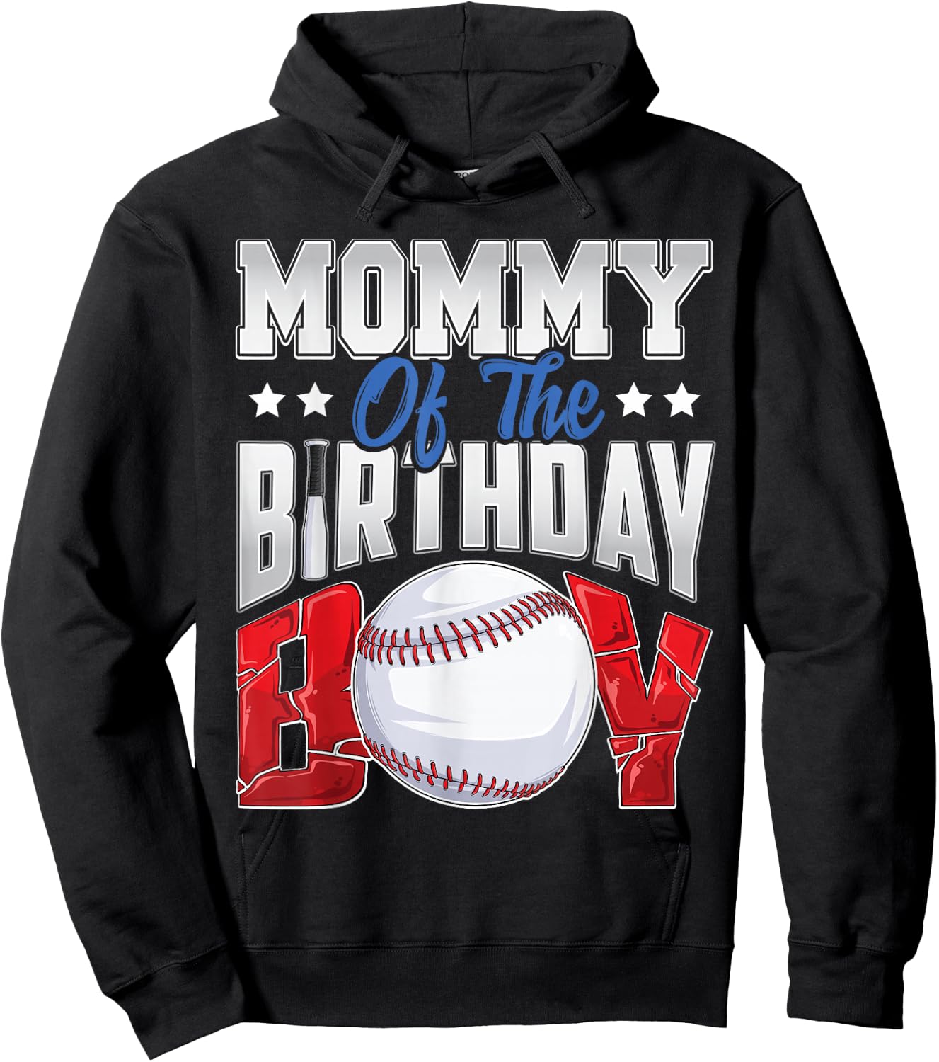 Mommy Baseball birthday Boy Family Baller b-day Party Hoodie - Hoodie | Black