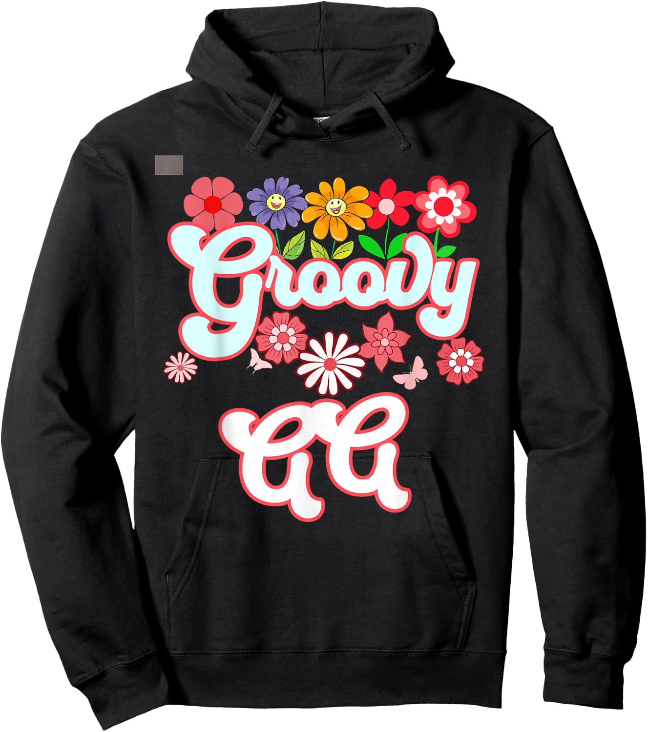 Groovy GG Floral Hippie Retro Daisy Flower Mother's Day Hoodie - Hoodie | Black