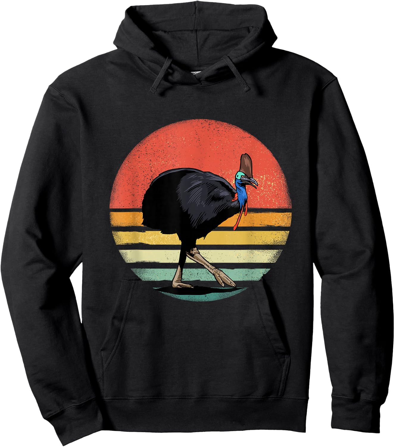Retro Vintage Cassowary Bird Animal Bird Lover Bird Watcher Hoodie - Hoodie | Black