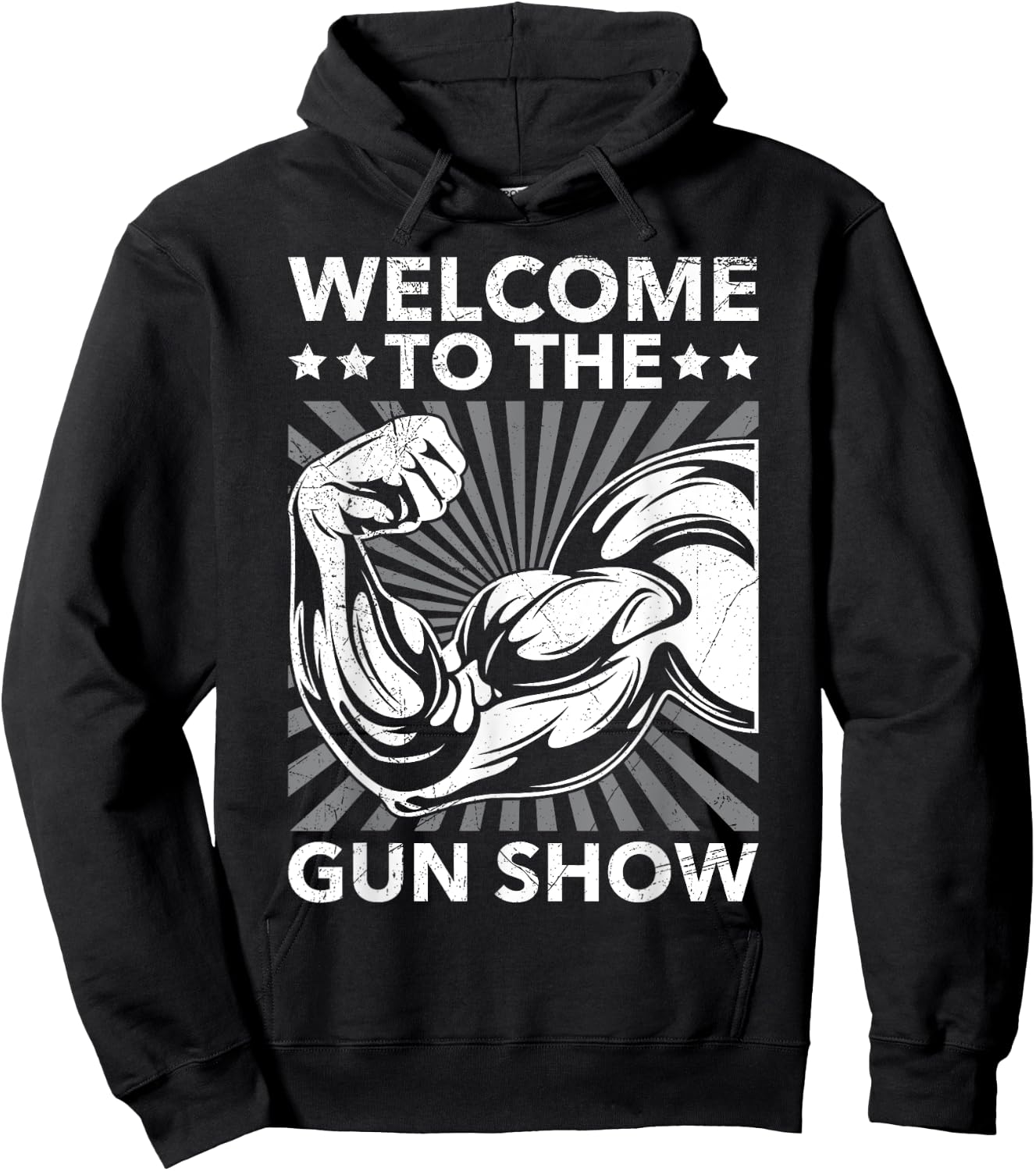 Welcome To The Gun Show Bodybuilding Gym Workout USA Hoodie - Hoodie | Black