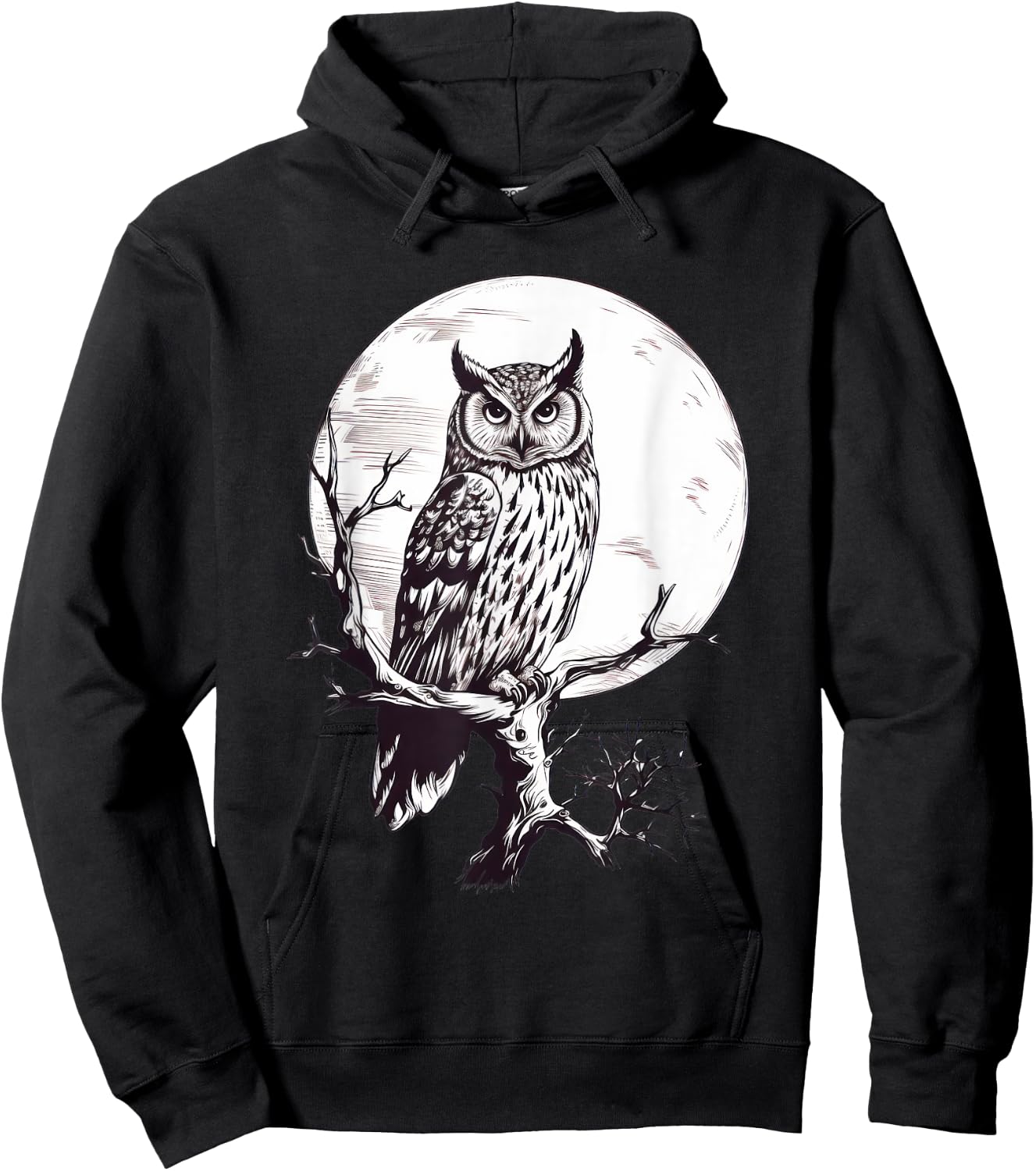 Owl Moon Graphic Women Men Girls Boys Hoodie - Hoodie | Black