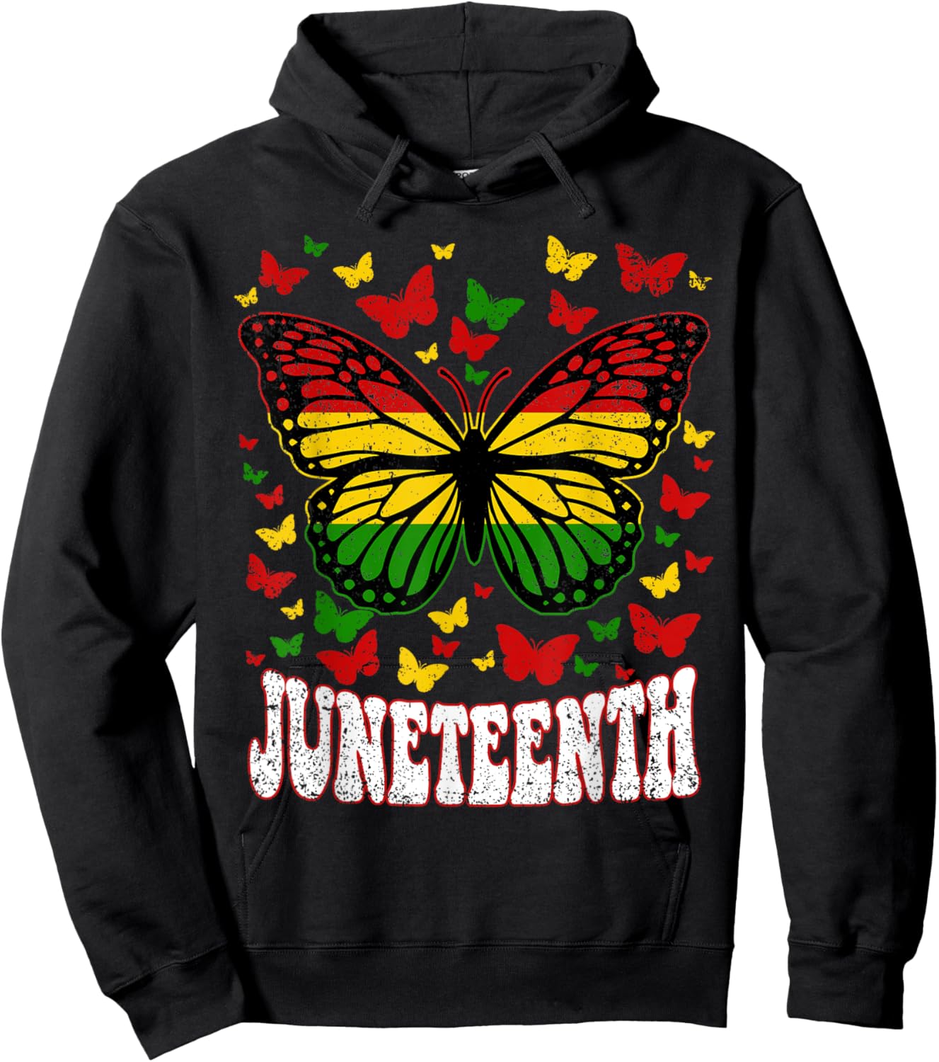 Butterflies Juneteenth Retro Black History African American Hoodie - Hoodie | Black