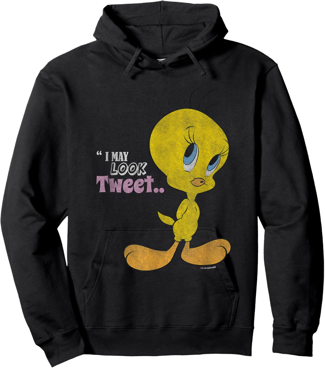 Looney Tunes I May Look Tweet Distressed Tweety Shot Hoodie - Hoodie | Black