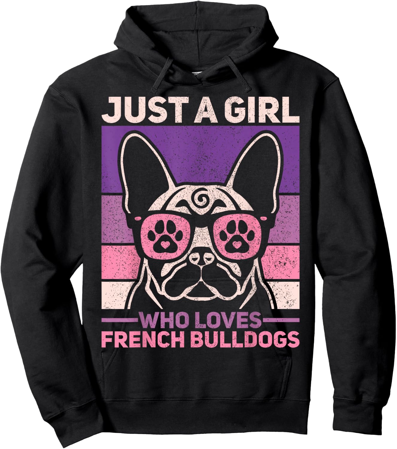 Retro Dog Lover Outfit Just A Girl Who Loves French Bulldogs Hoodie - Hoodie | Black