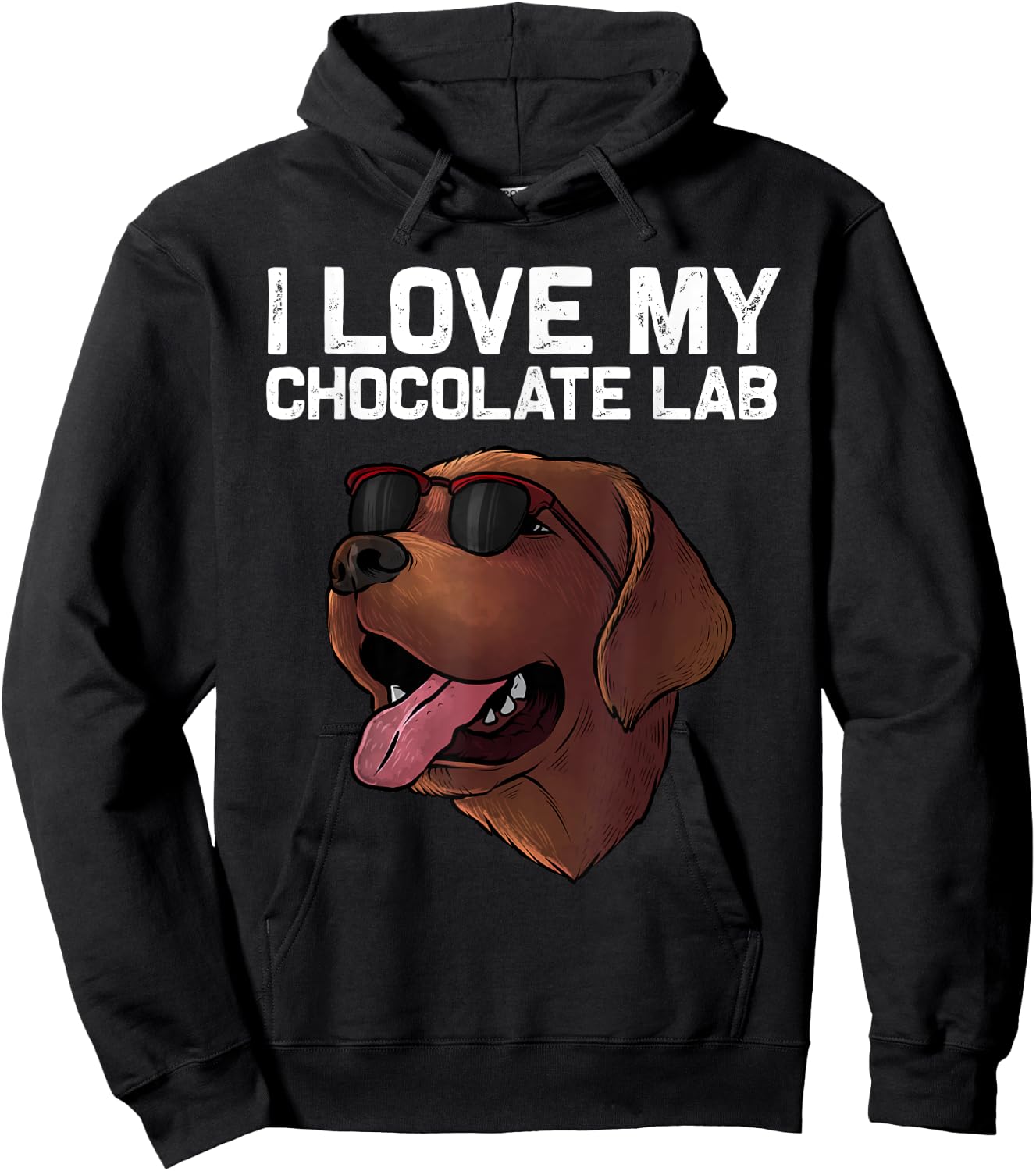 Cute Chocolate Lab Design Women Labrador Retriever Hoodie - Hoodie | Black
