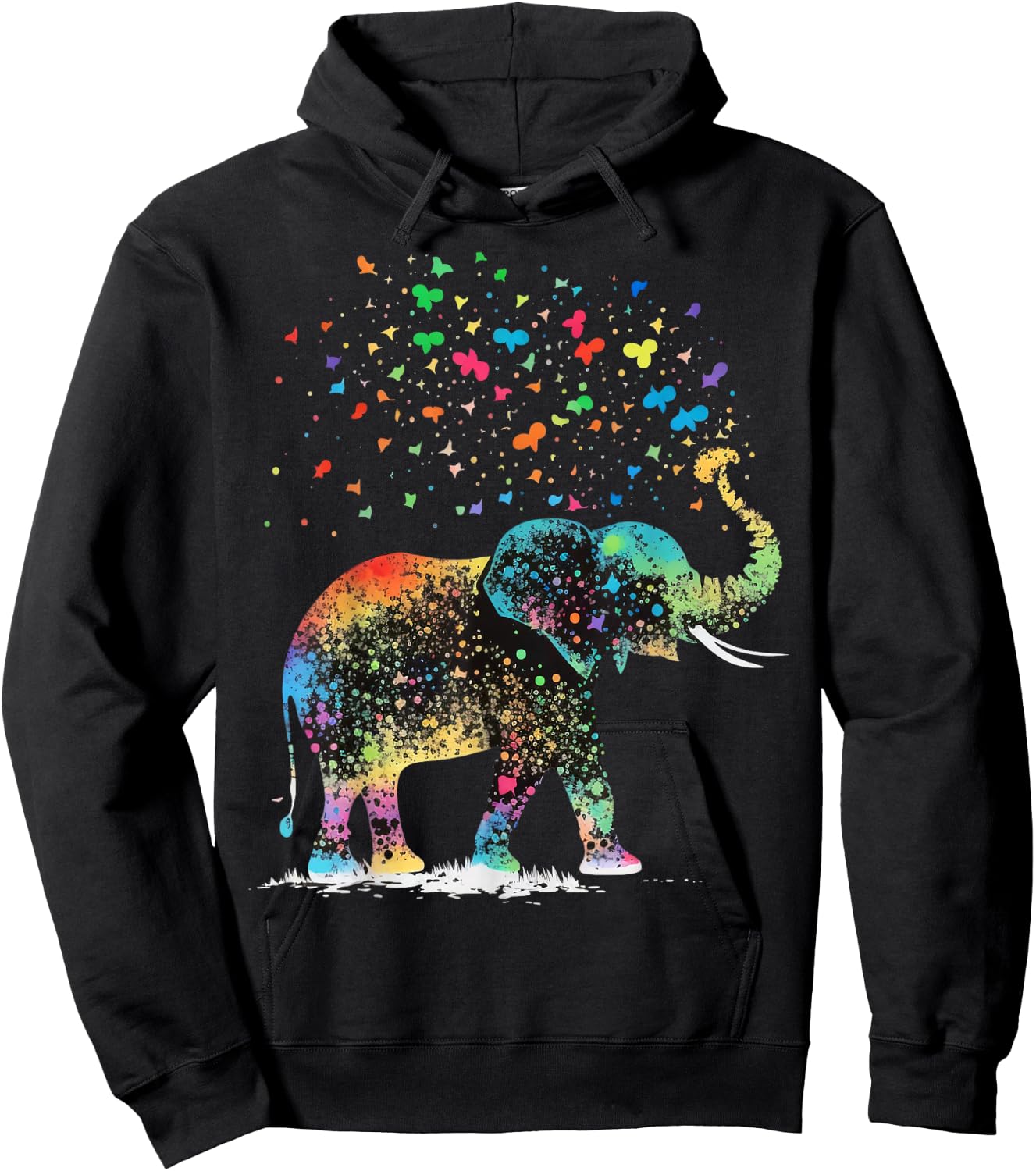 Cute Elephant Lover Animal on Elephant Hoodie - Hoodie | Black