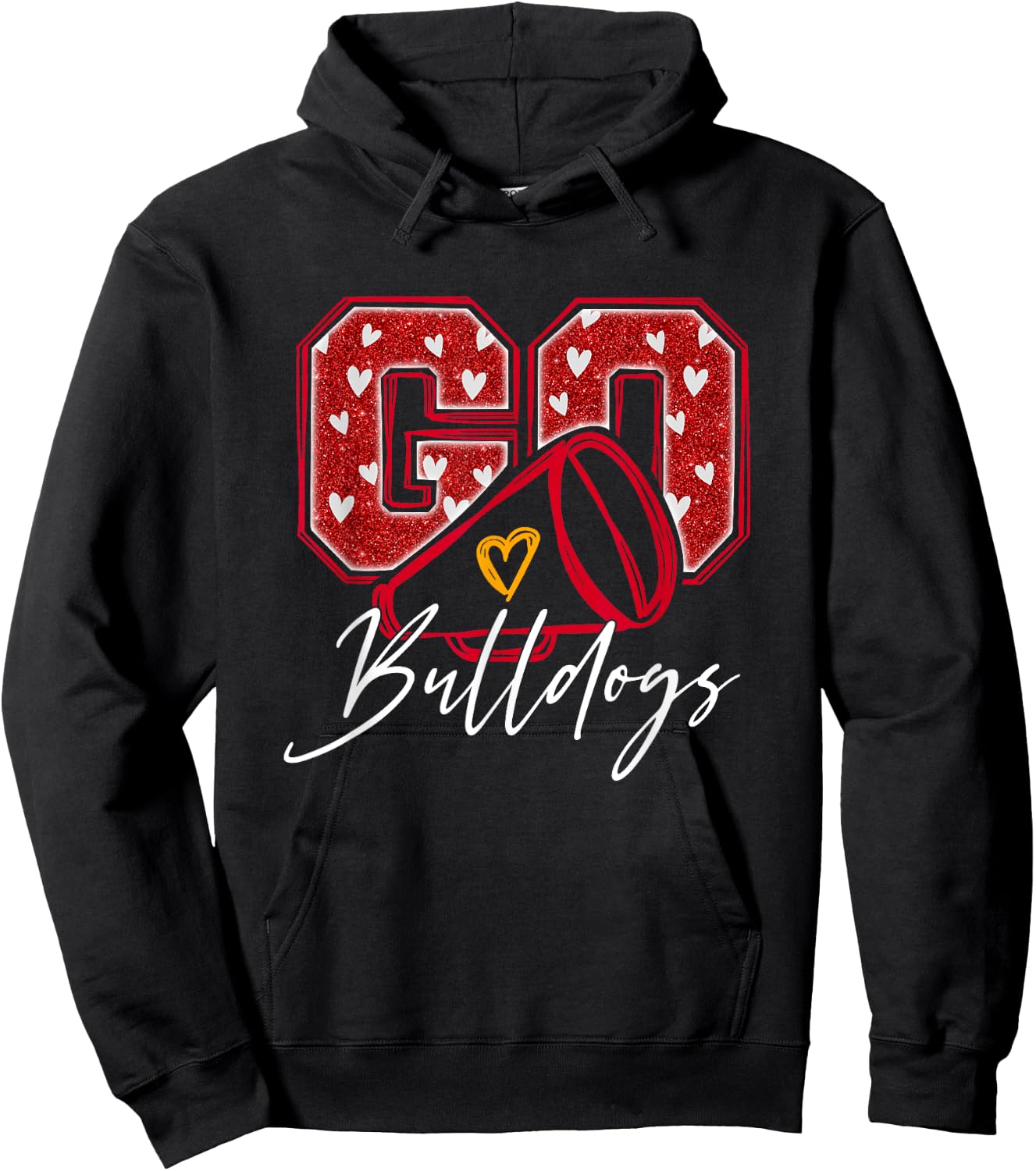 Go Cheer Bulldogs Name Athletic Sports Gift Men Women Boy Hoodie - Hoodie | Black
