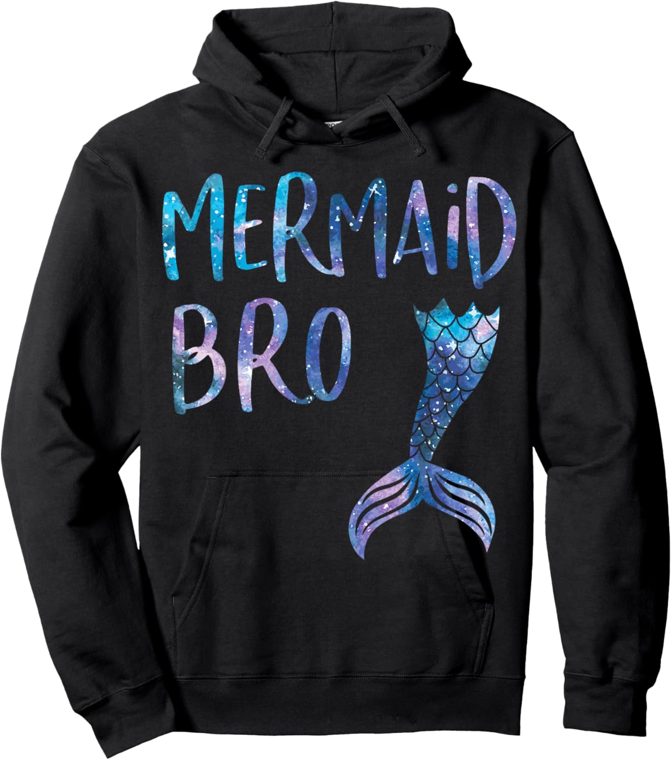 Mermaid Brother Tail Matching Mermaid Squad Birthday Party Hoodie - Hoodie | Black