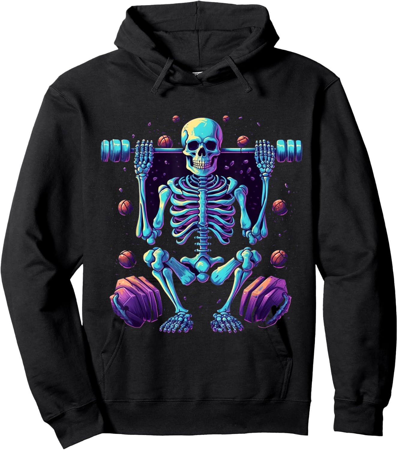 Skeleton Deadlift Halloween Costume Fitness Gym Workout Hoodie - Hoodie | Black