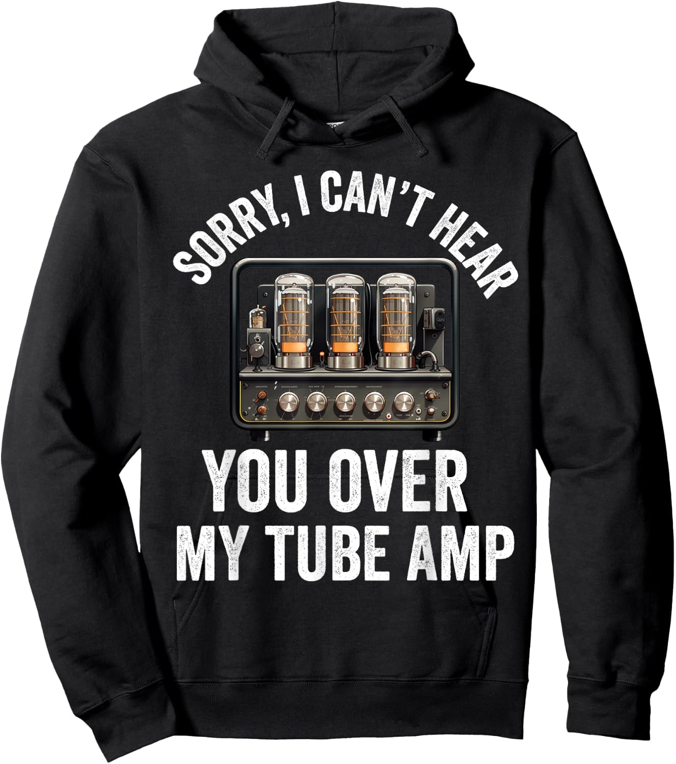 Vacuum tube Amp Amplifier Analog Audio Electron Valve Guitar Hoodie - Hoodie | Black