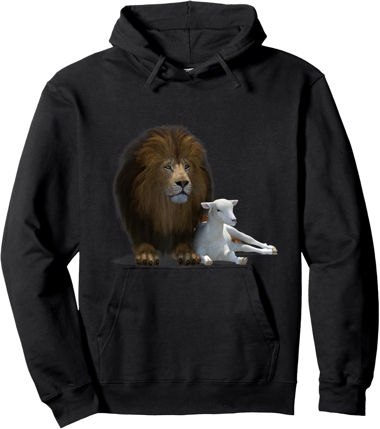 Lion And Lamb Cross Jesus Christ Yahshua - Lion Of Judah Hoodie - Hoodie | Black
