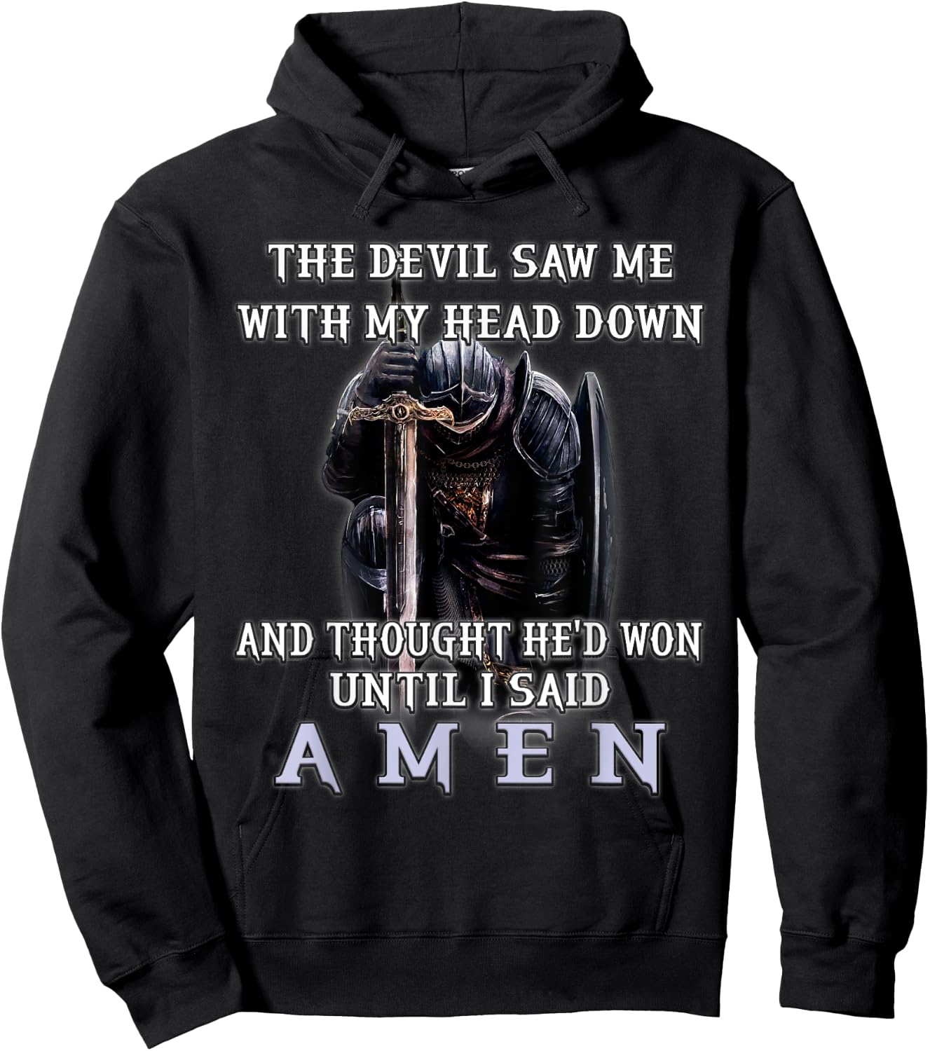 The Devil Saw Me With My Head Down Thought He'd Won Christ Hoodie - Hoodie | Black
