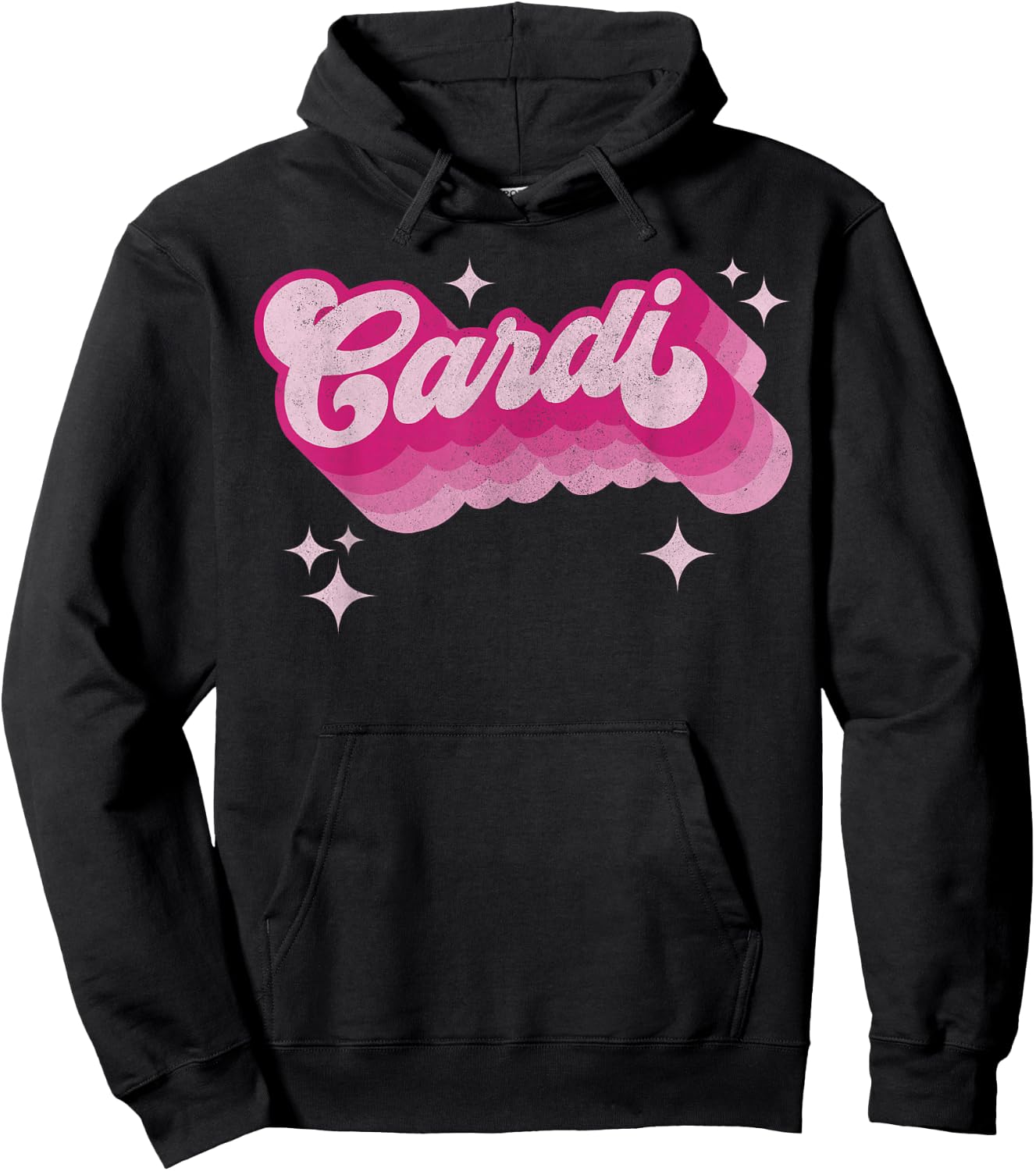 Cardi First Name Vintage Style Personalized Female 70s Retro Hoodie - Hoodie | Black