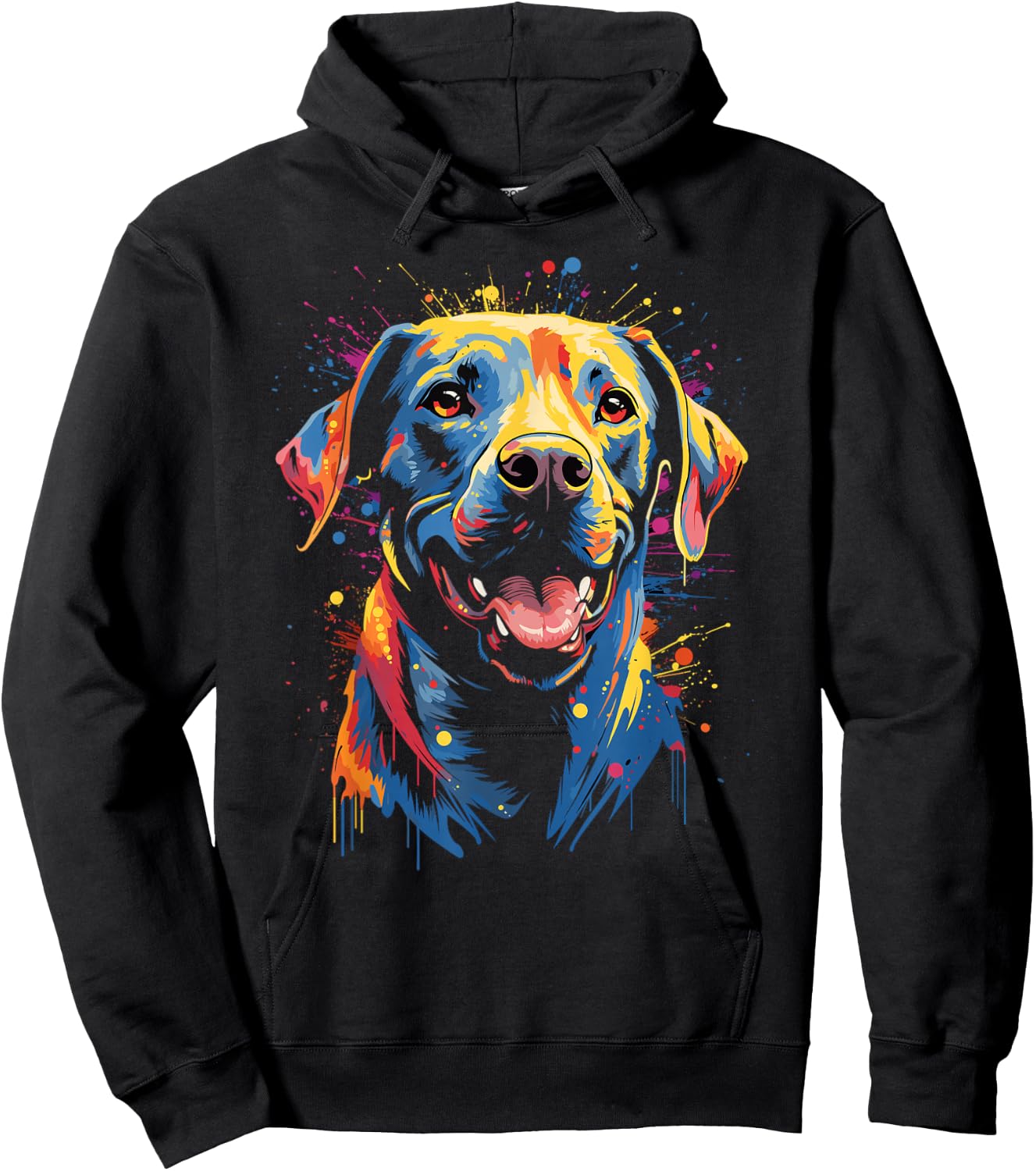Watercolor Colorful Labrador Lab Hoodie - Hoodie | Black
