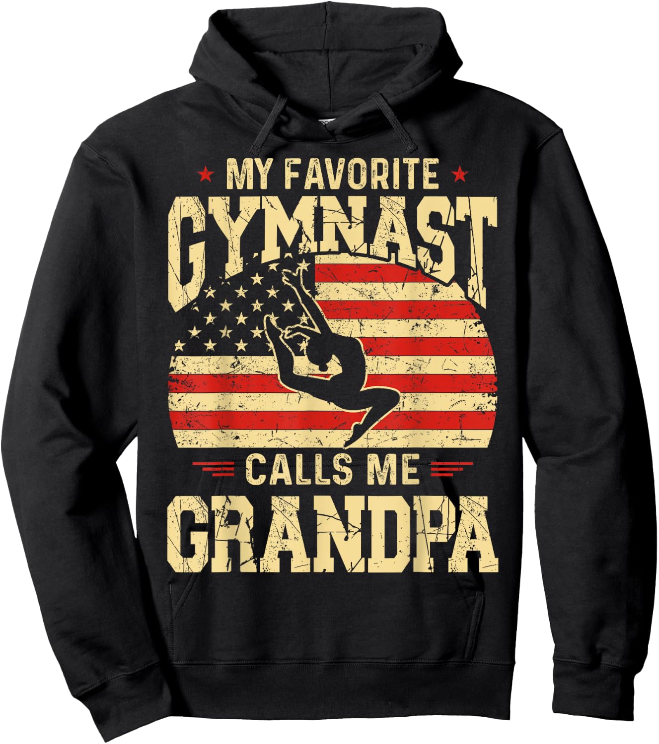 My Favorite Gymnast Calls Me Grandpa Funny Fathers Day Hoodie - Hoodie | Black