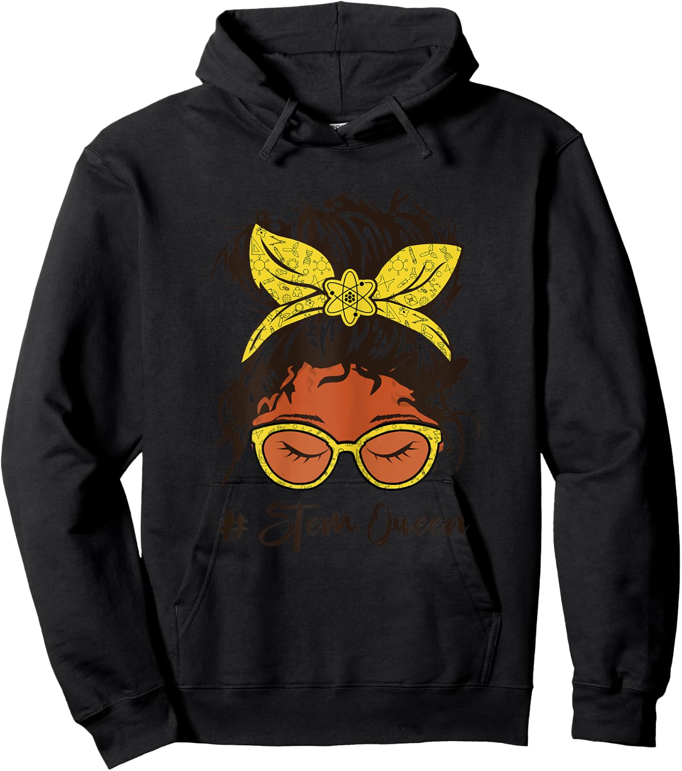 STEM Teacher messy bun Steminist Science Kids Hoodie - Hoodie | Black