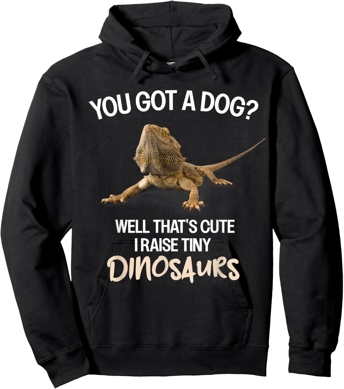 I Raise A Tiny Dinosaur Bearded Dragon Owner Bearded Dragon Hoodie - Hoodie | Black