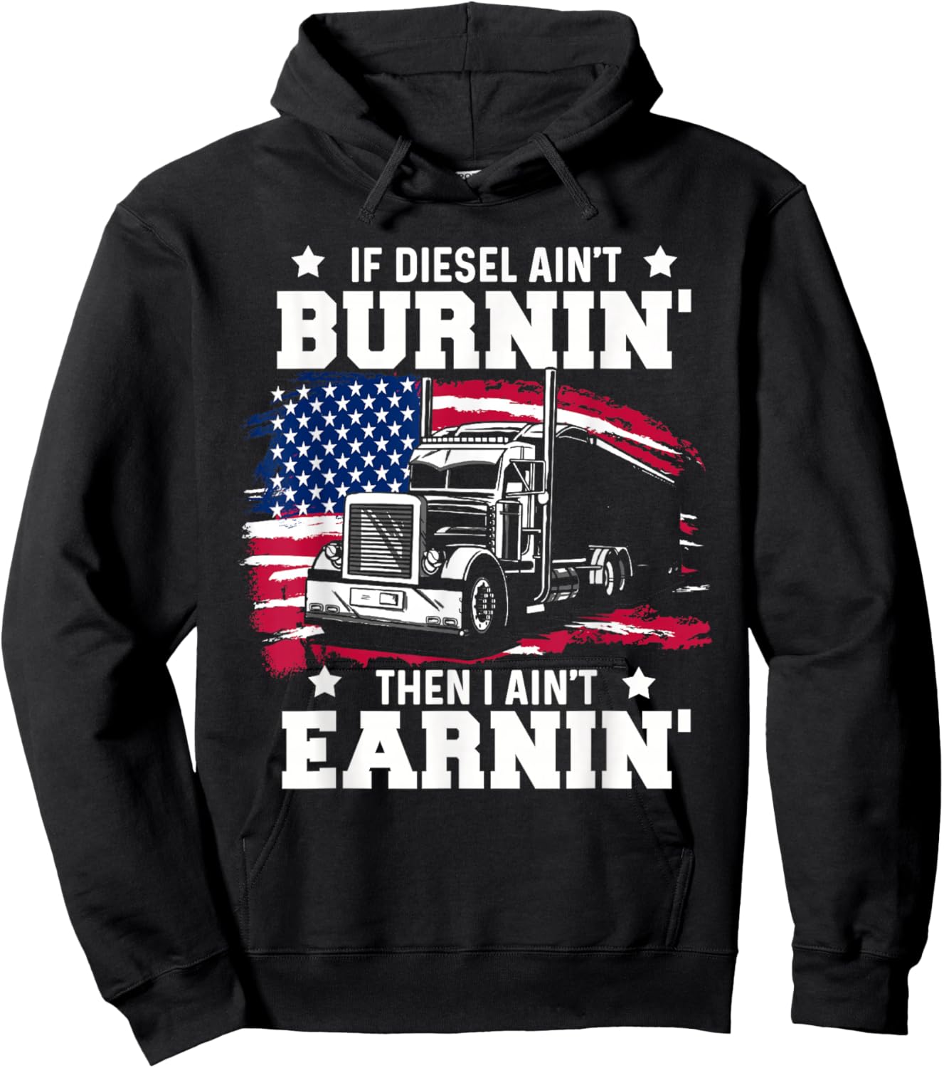 Funny Trucker Gifts Men Husband Semi Trailer Truck Driver Hoodie - Hoodie | Black