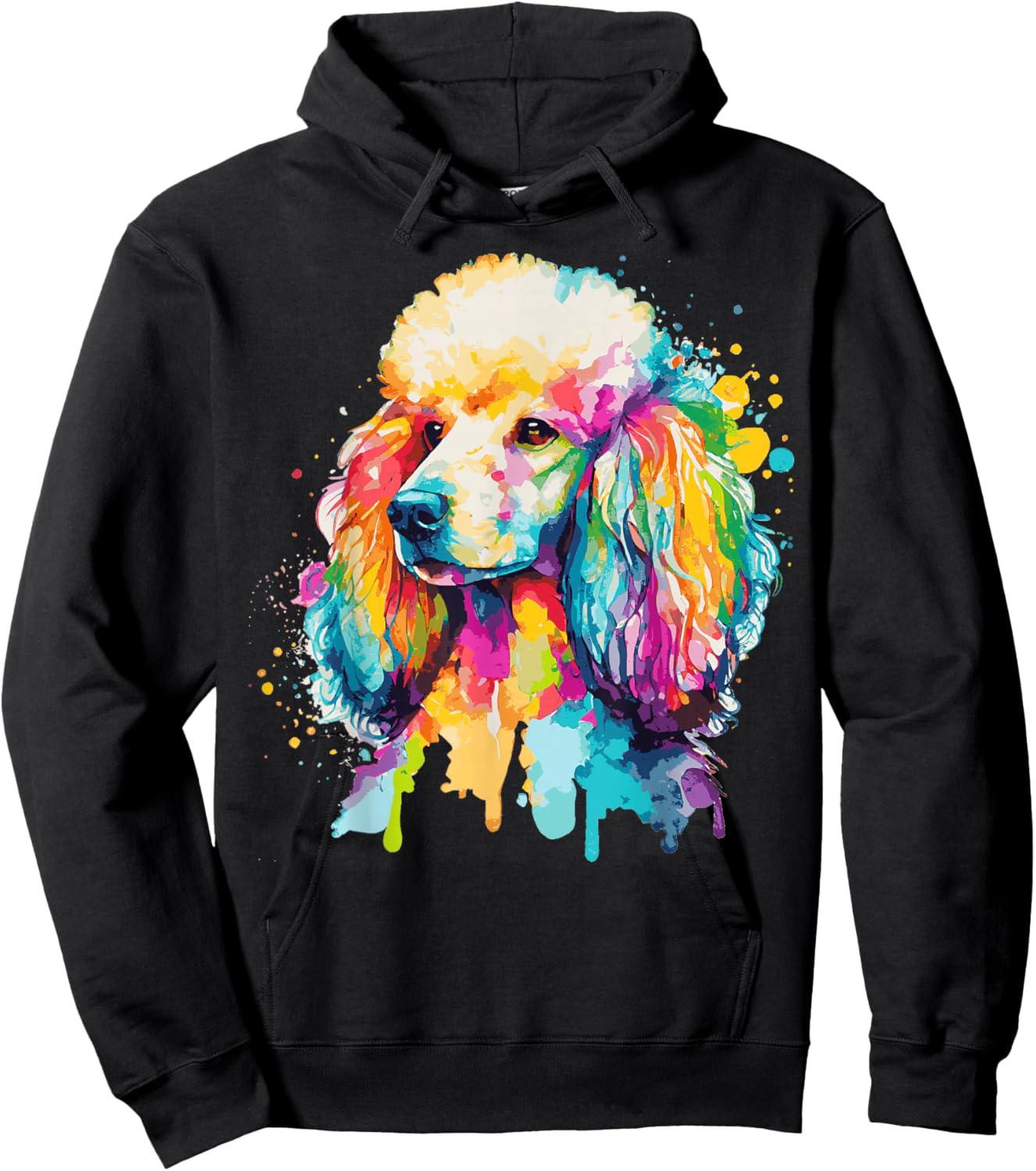 Watercolor Poodle Colorful Pet Poodles Dog Lover Hoodie - Hoodie | Black