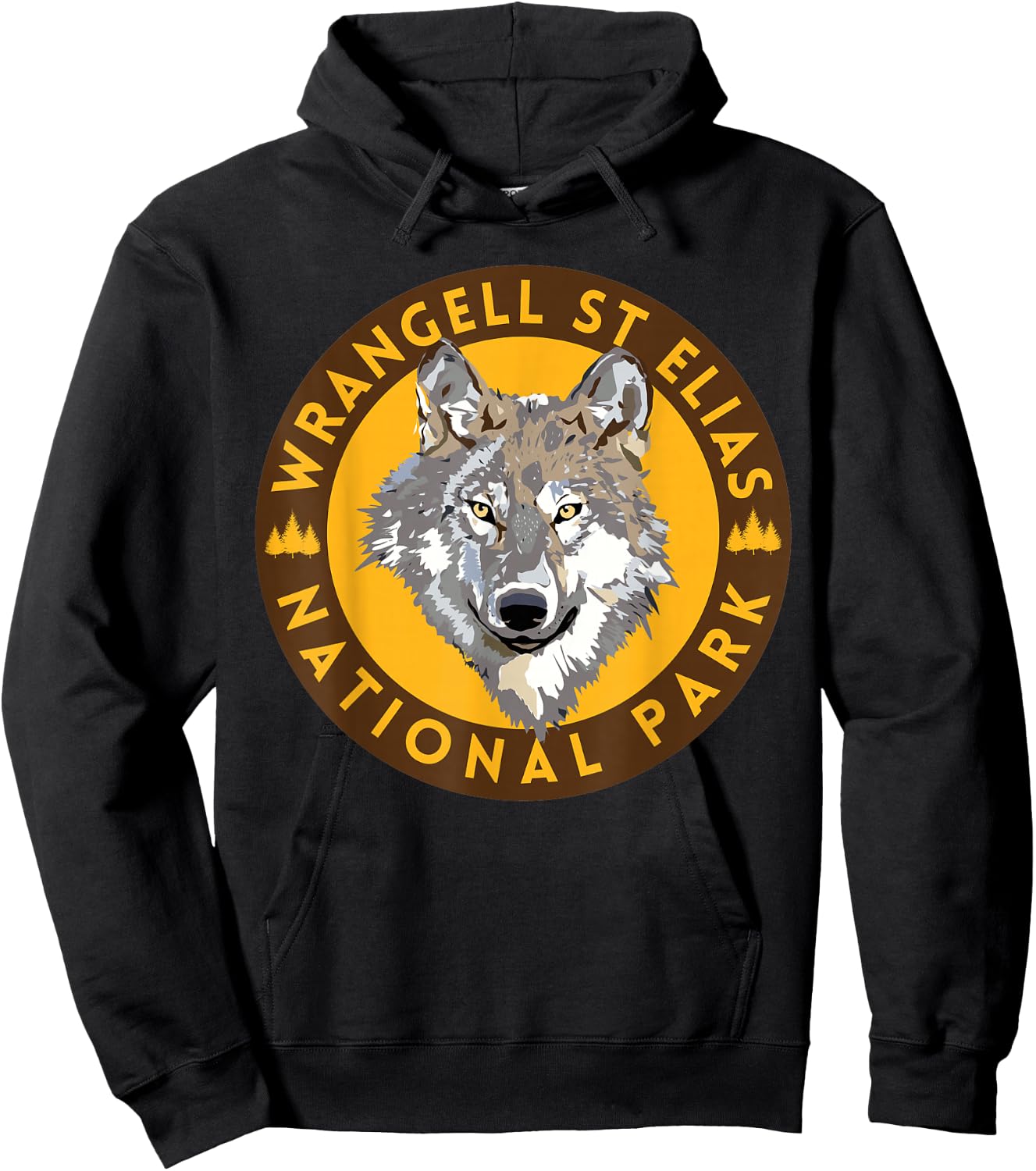 Wrangell St Elias National Park Alaska Wolf Hiking Outdoors Hoodie - Hoodie | Black