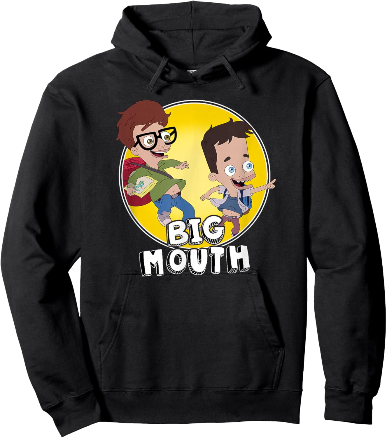 Big Mouth Nick & Andrew Best Friends Circle Portrait Hoodie - Hoodie | Black