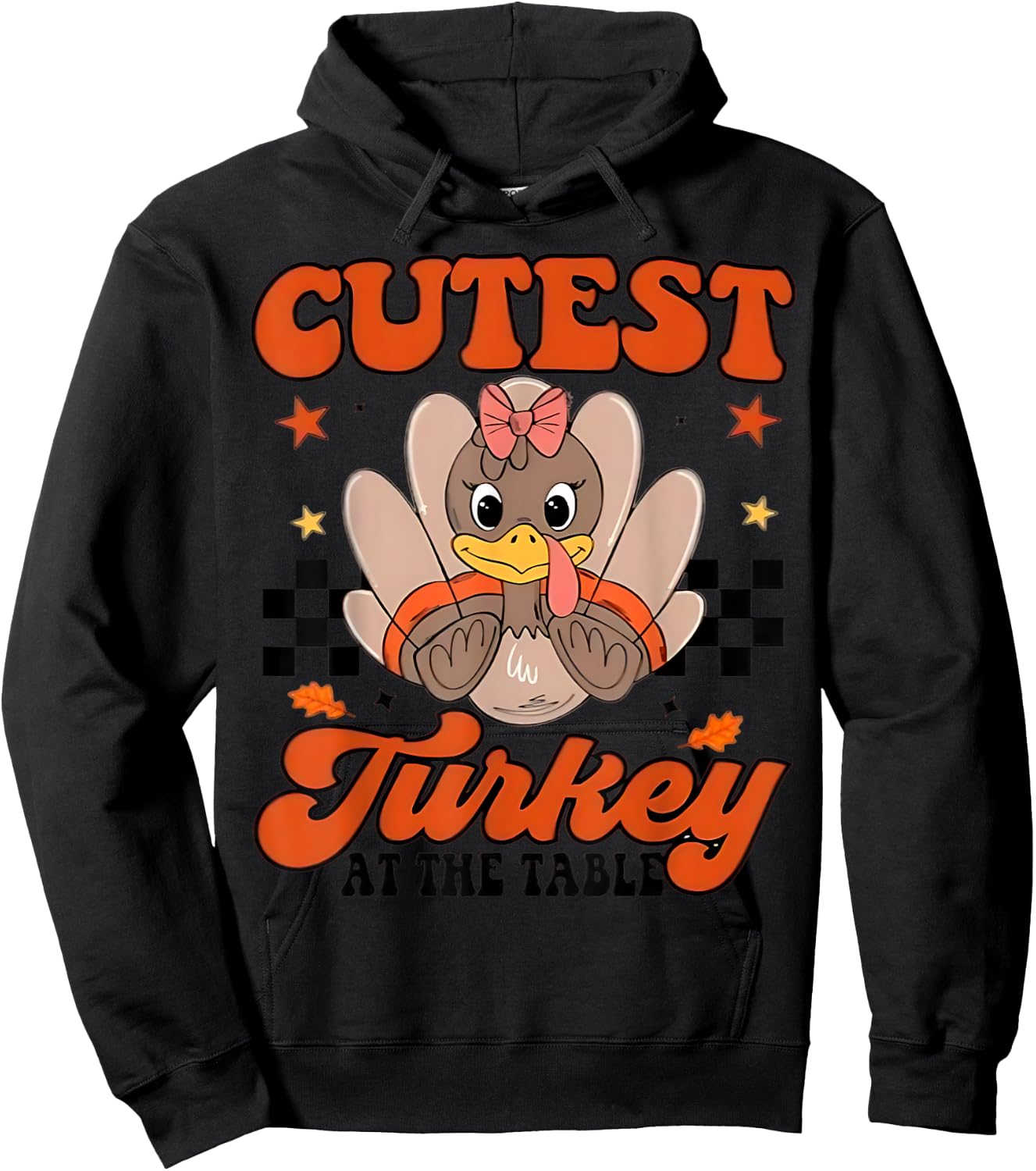 Thanksgiving Toddler Cutest Turkey At The Table Dinner Hoodie - Hoodie | Black