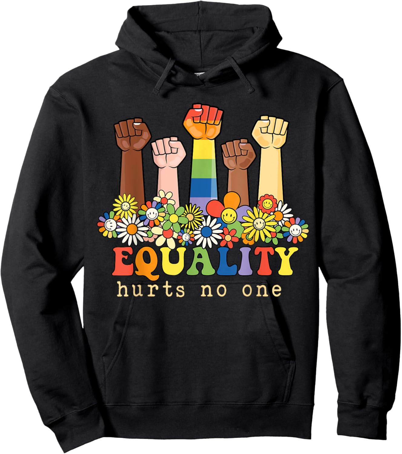 Equality Hurts No One Gay Pride Black Rights Social Justice Hoodie - Hoodie | Black