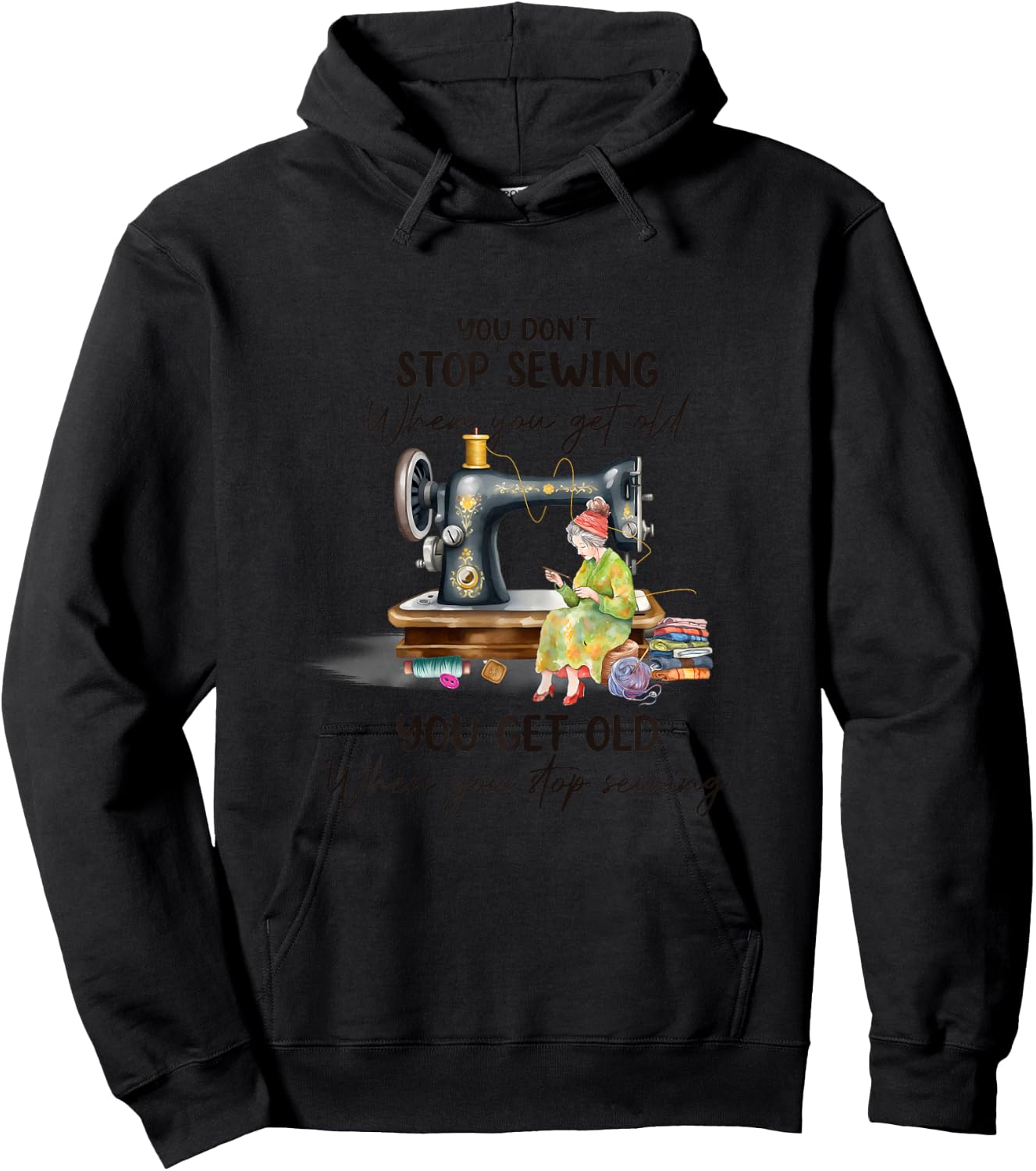 Quilting Yarn Graphic Design Seamstress Sewing Themed Hoodie - Hoodie | Black