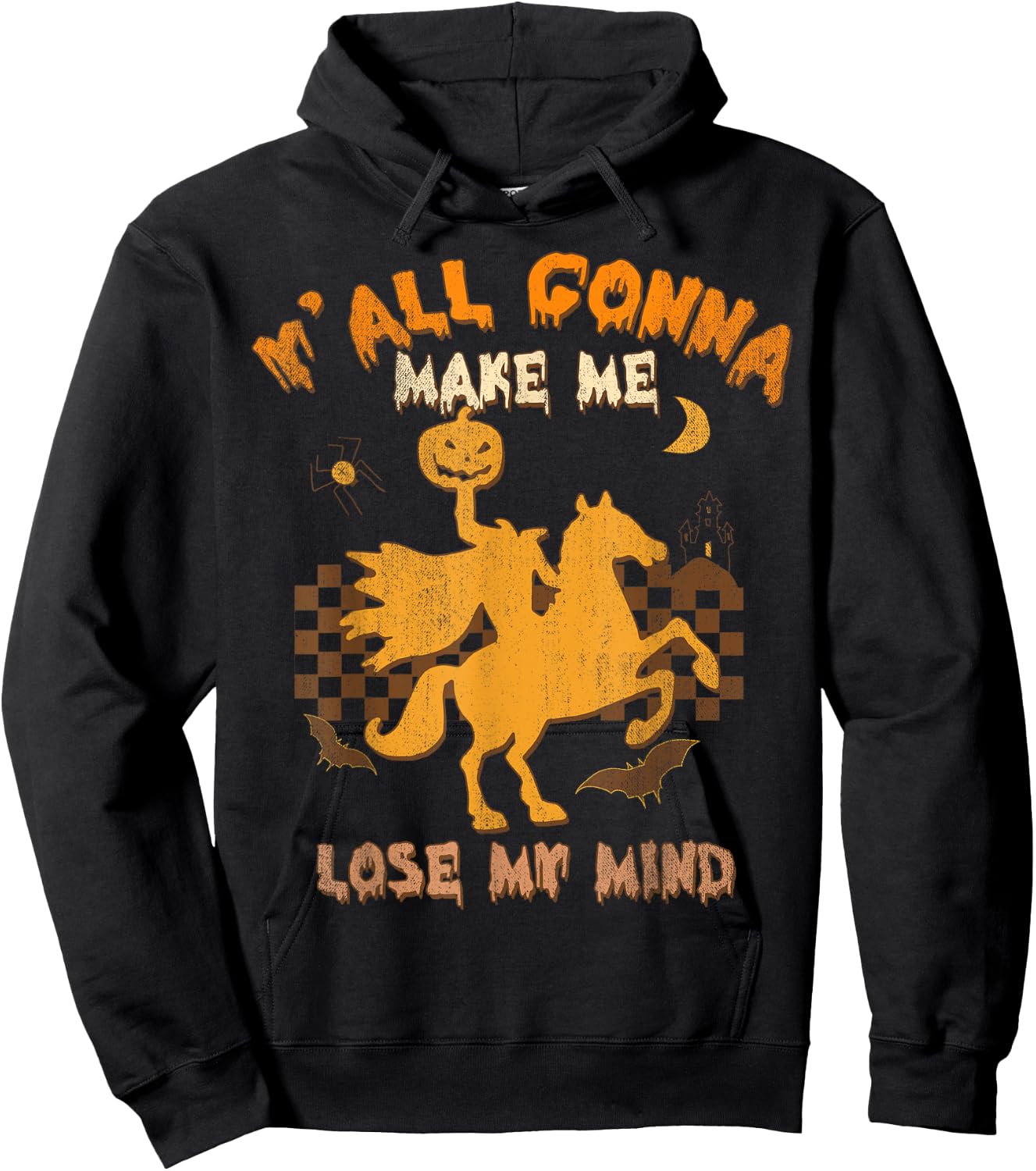 Y'all Gonna Make Me Lose My Mind, Witch Riding Horse Hoodie - Hoodie | Black
