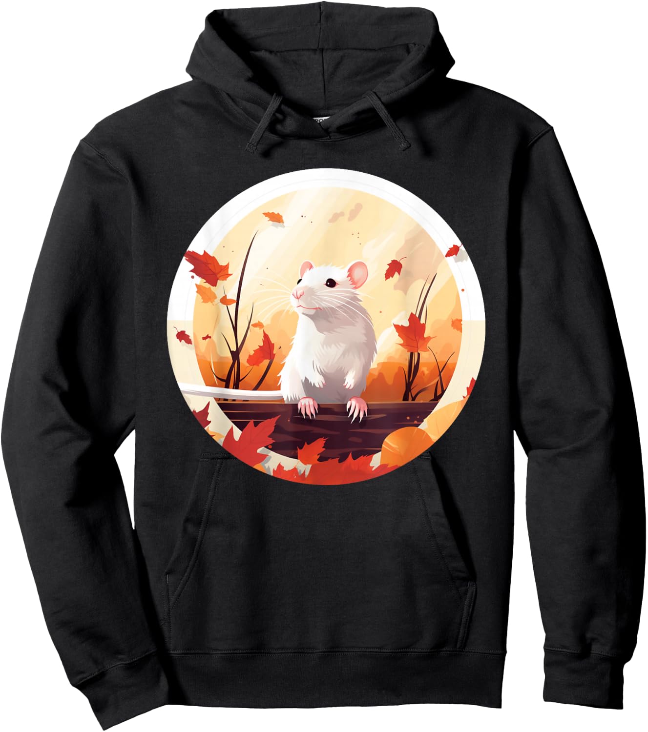 Funny windy Autumn Season with Fall and white Rats for Pets Hoodie - Hoodie | Black