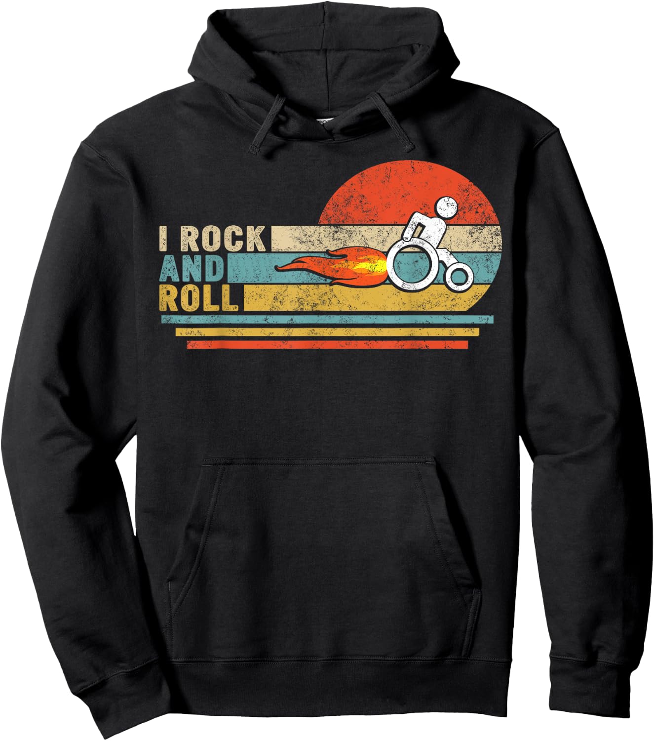 I Rock And Roll Disability Gifts Handicapped Wheelchair Ampu Hoodie - Hoodie | Black