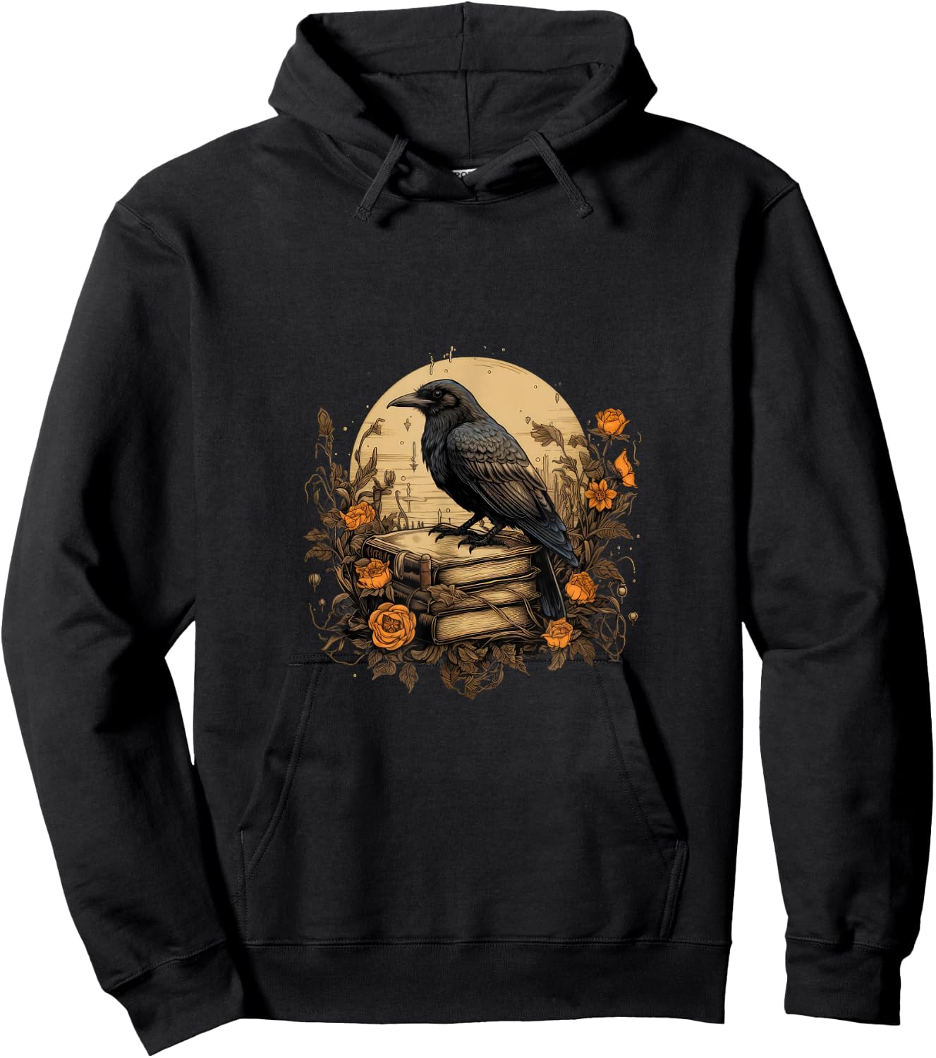 Book Lover Gift Ideas Raven Reading Book Occult Crow Hoodie - Hoodie | Black