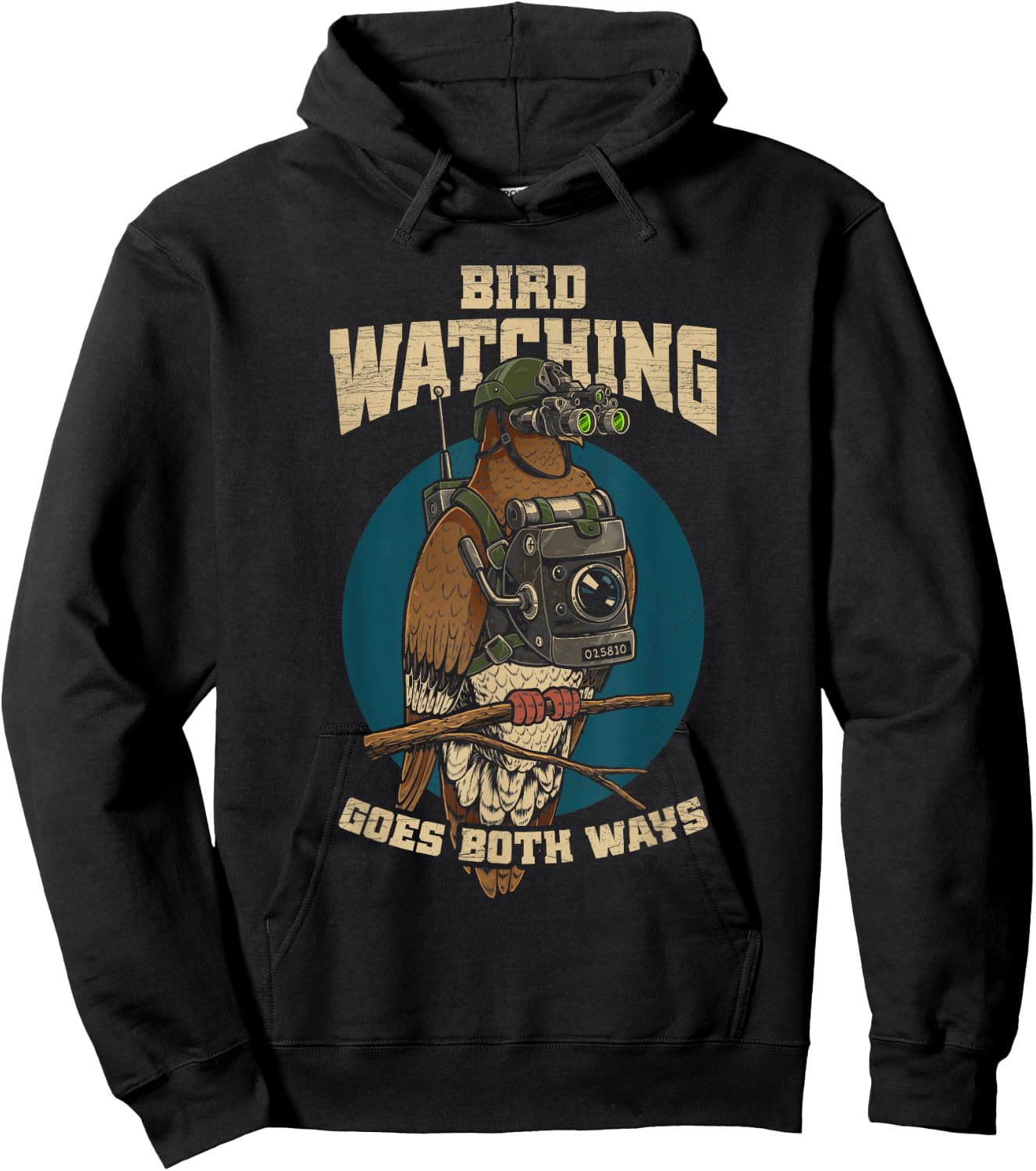 Funny Birds Not Real Shirt Bird Watching Goes Both Ways Hoodie - Hoodie | Black
