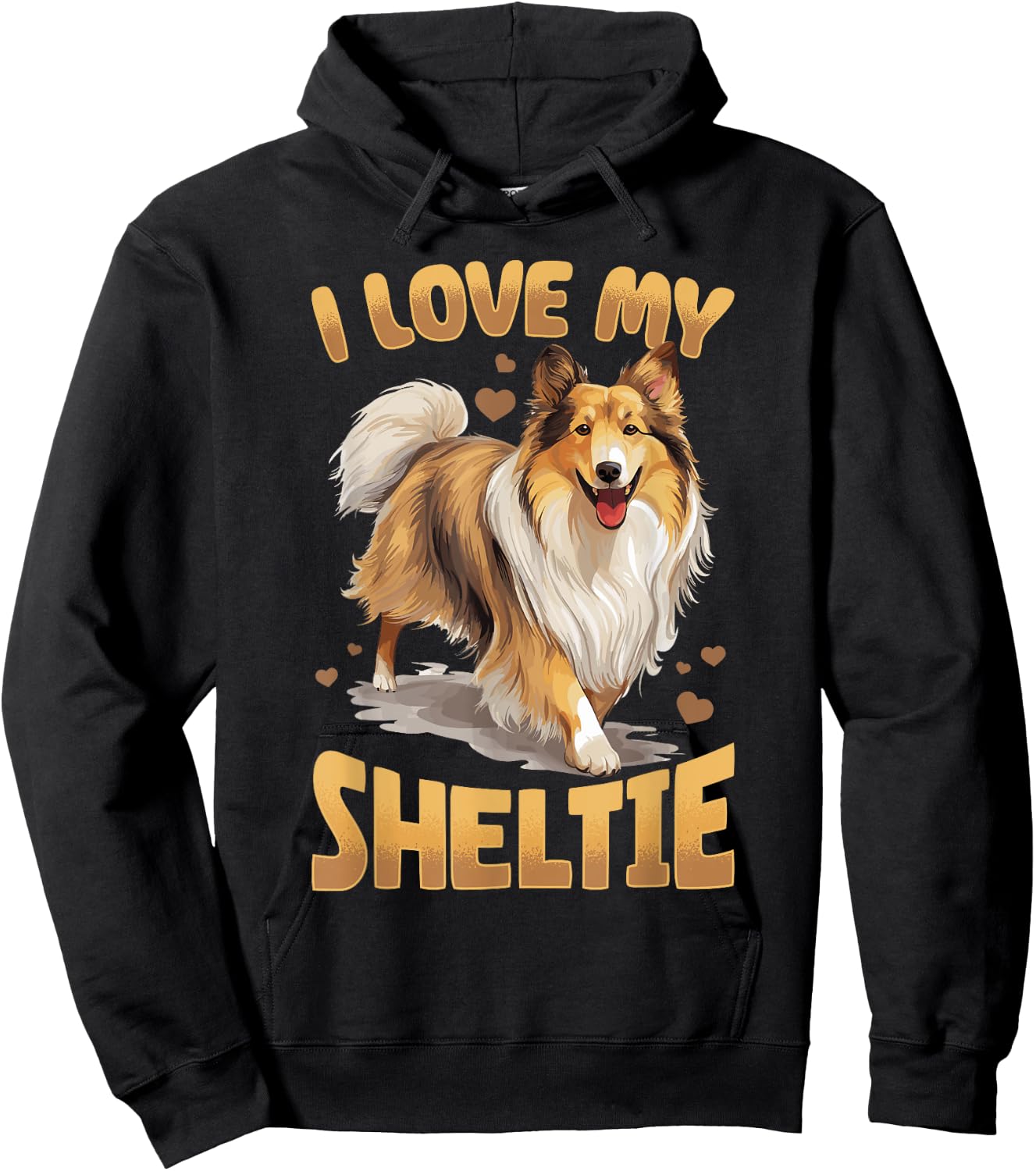 Shetland Sheepdog Dog Sheltie - I love my Sheltie Women Kids Hoodie - Hoodie | Black
